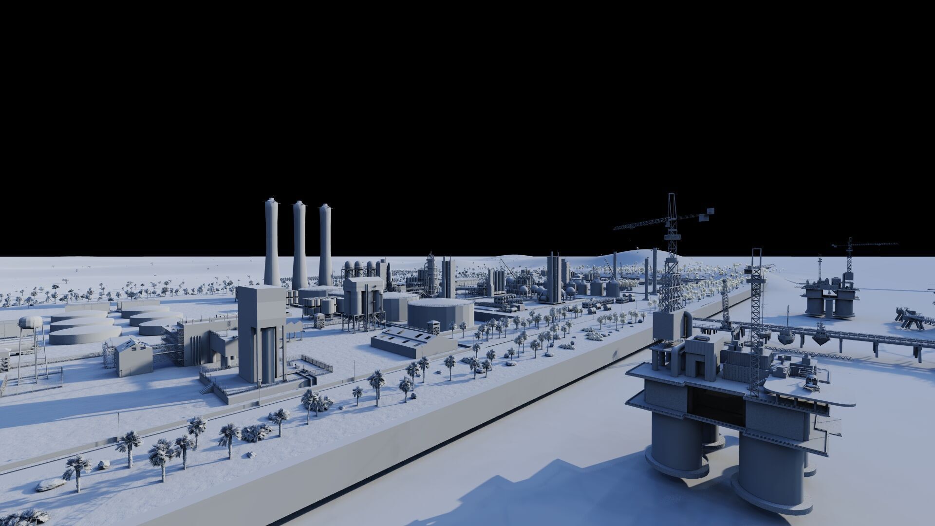 Petrochemical-Complex and Oil Gas Rig-Refinery power plant 3D model_15