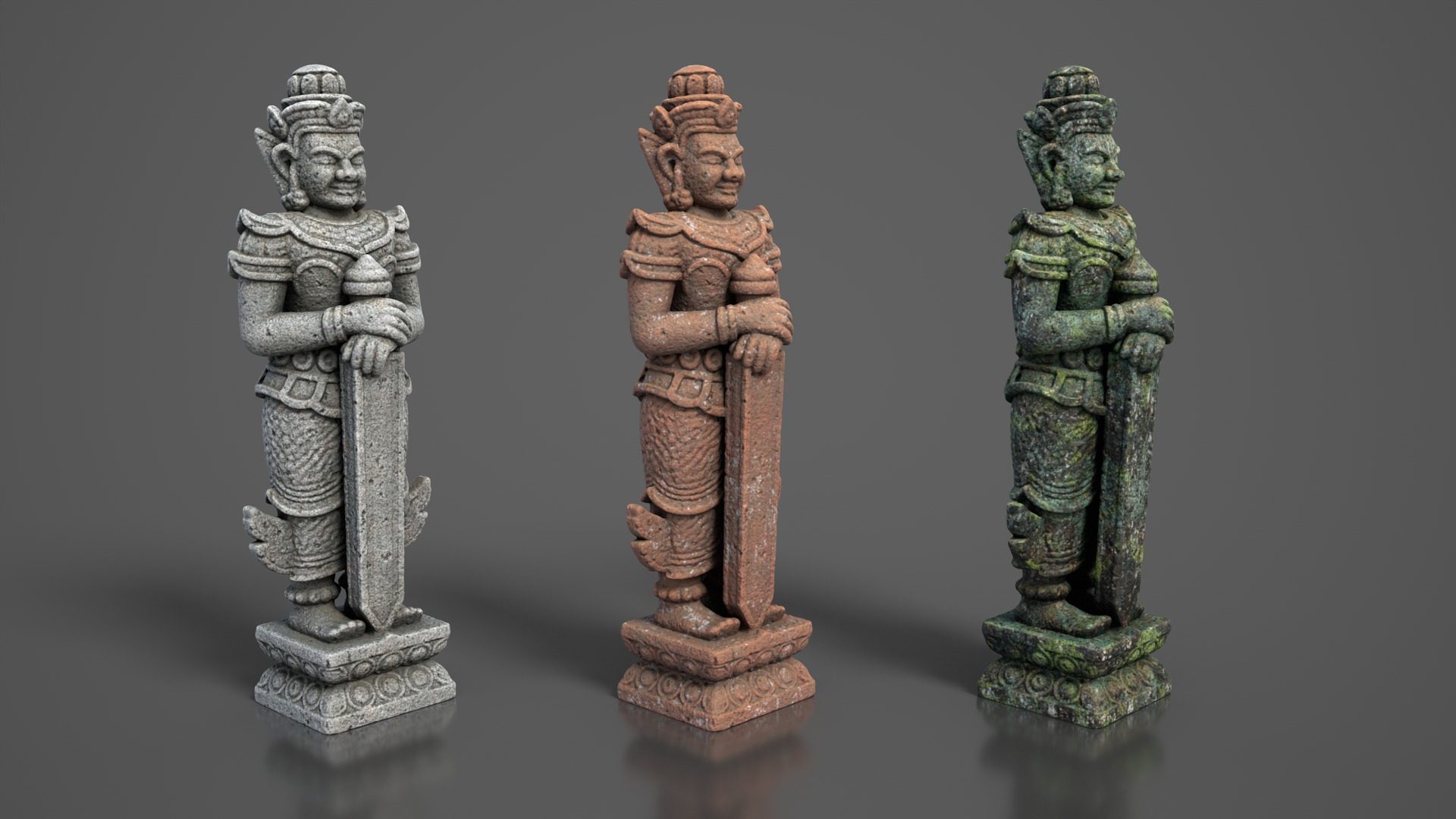 Ancient Khmer Statues -250522 3D Model Collection_1