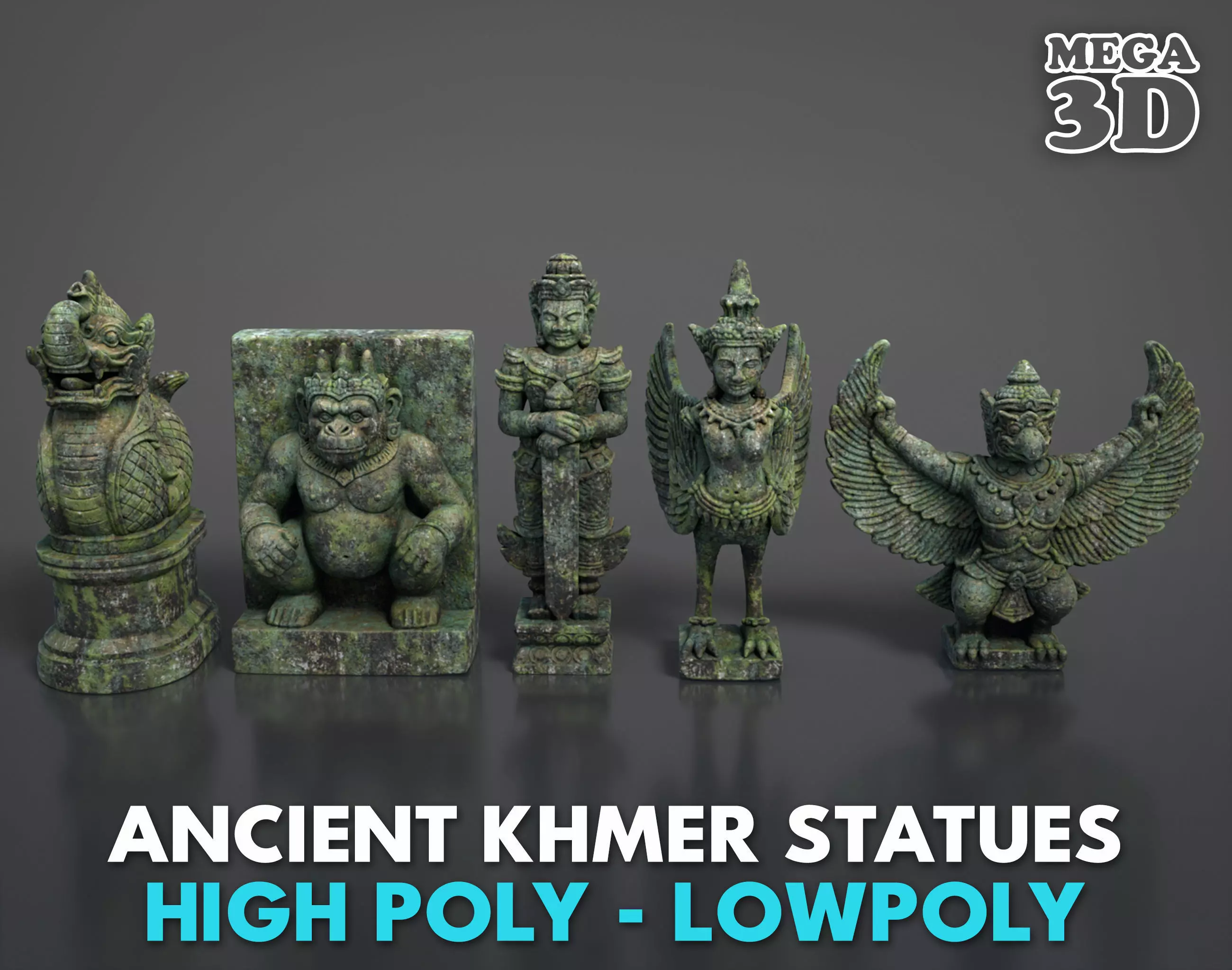 Ancient Khmer Statues -250522 3D Model Collection_0