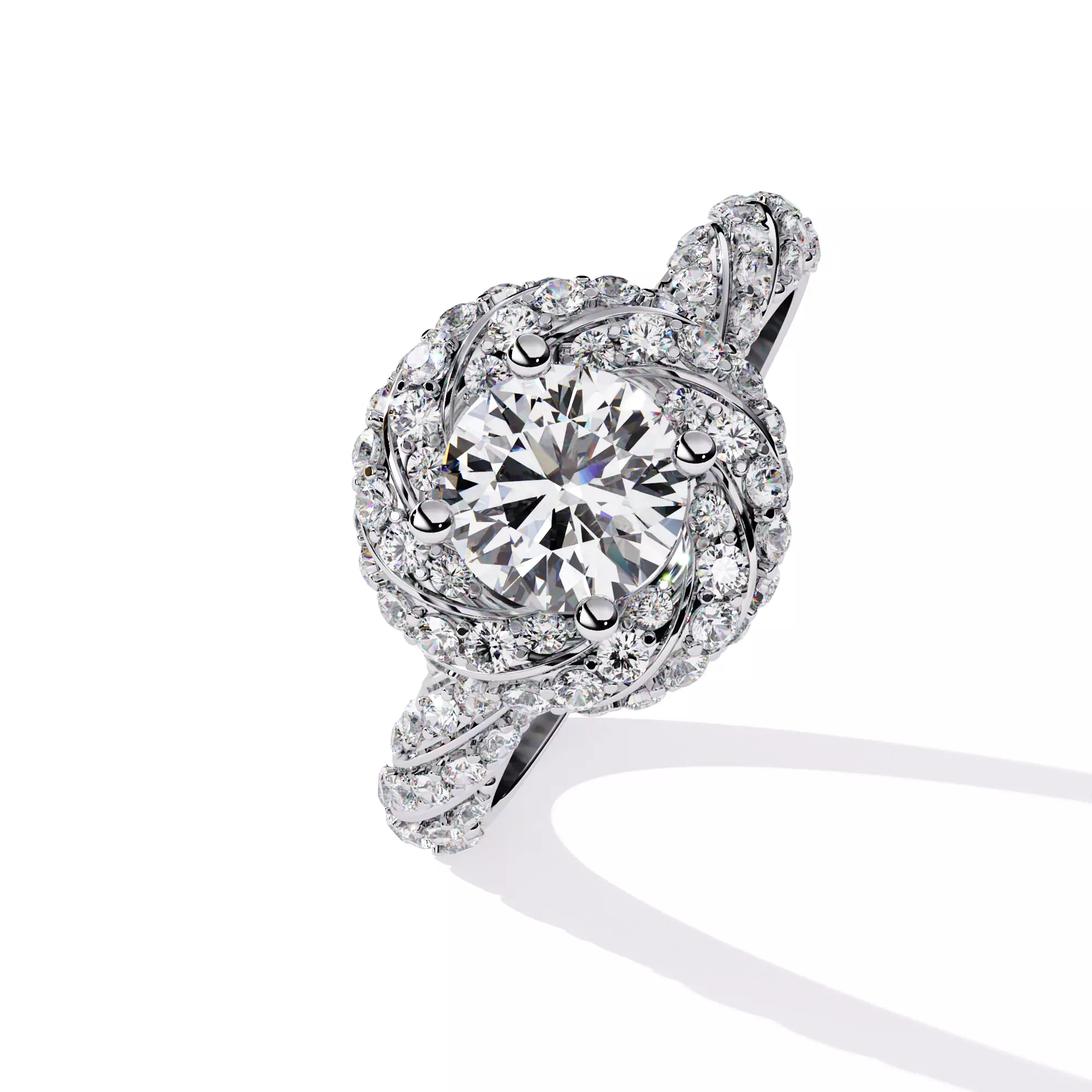 ROUNd DIAMOND RING -CAD-023 3D model_0