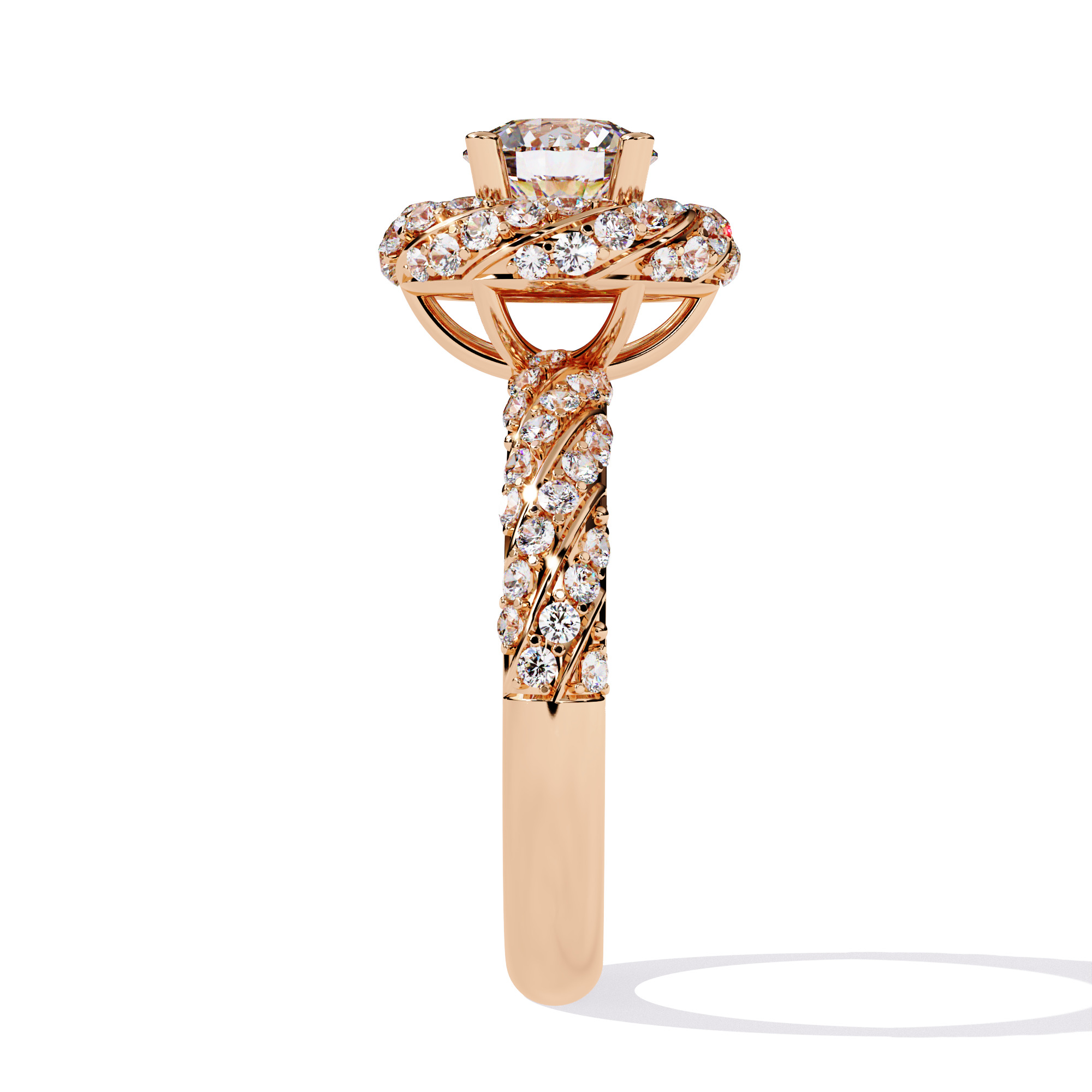 ROUNd DIAMOND RING -CAD-023 3D model_8
