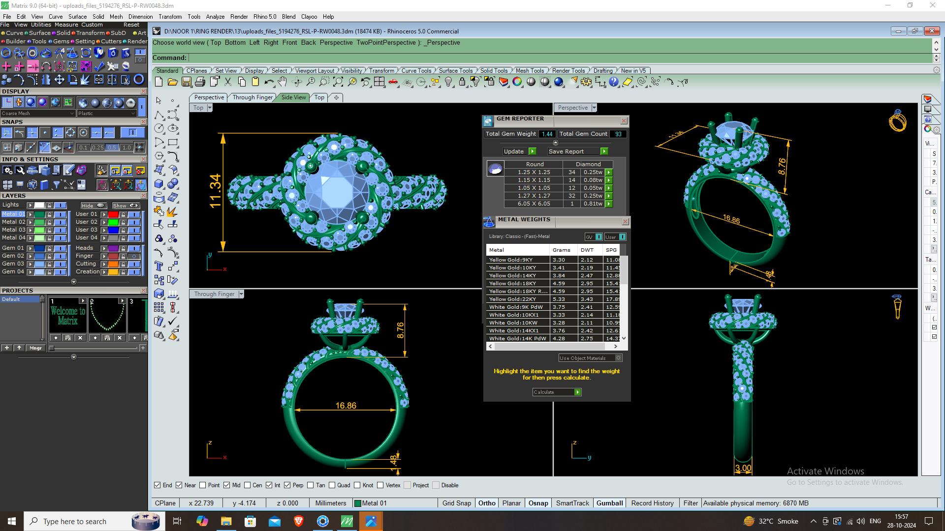 ROUNd DIAMOND RING -CAD-023 3D model_12