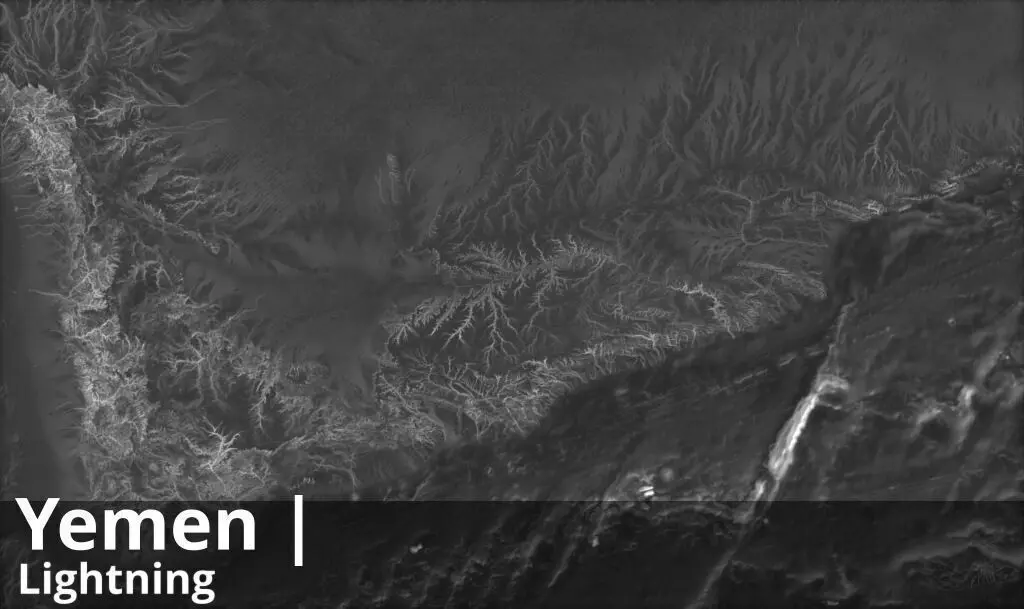 Yemen Satellite Night 9k High resolution Maps and masks Texture
