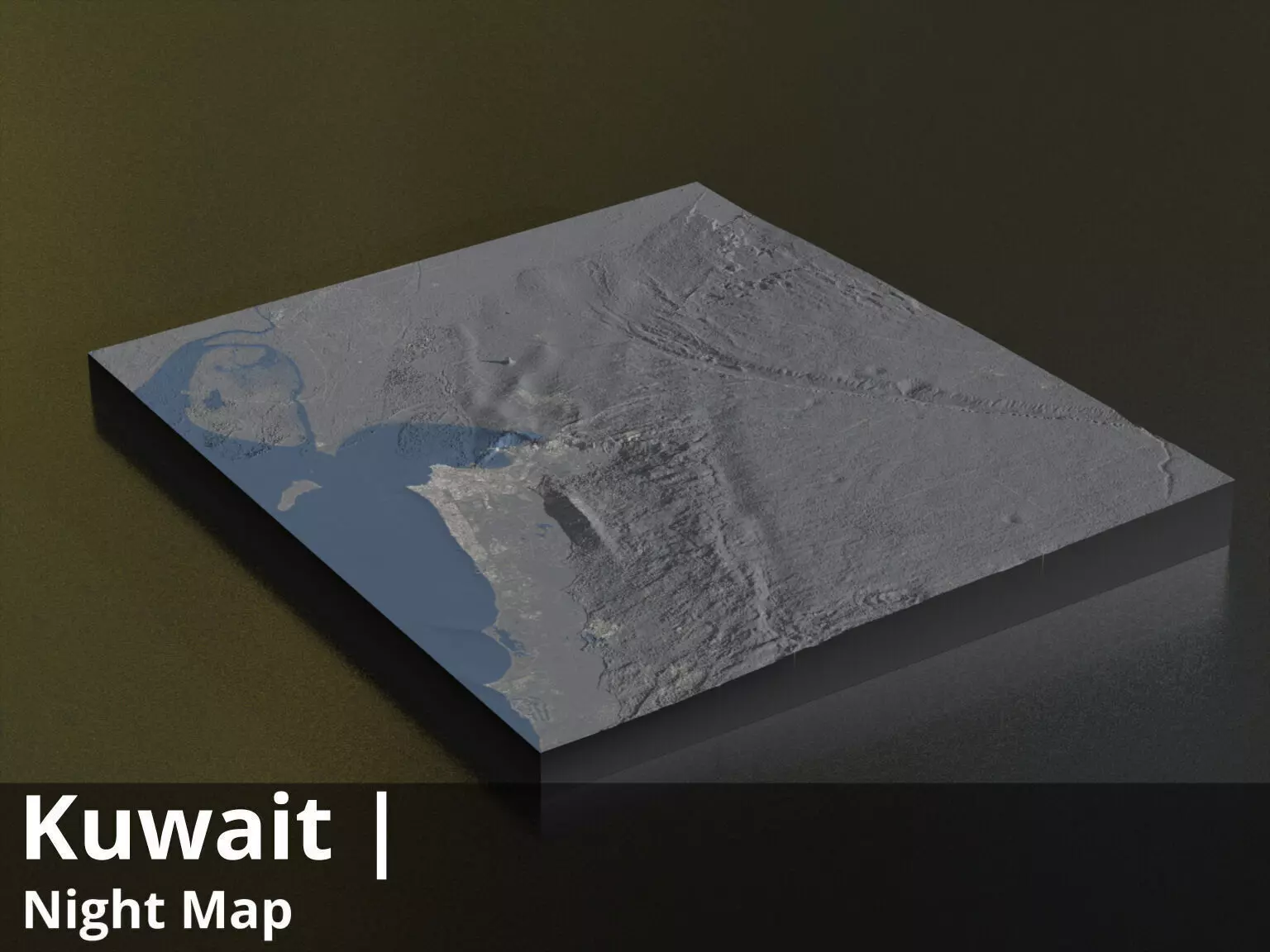 Kuwait Satellite Night 8k High resolution Maps and masks Texture_0