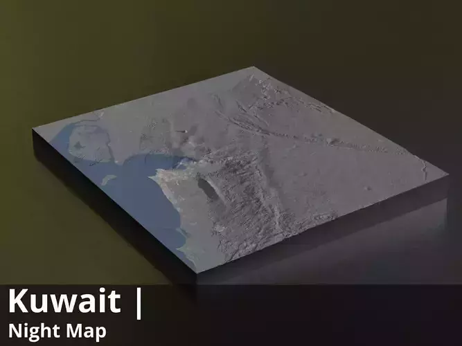 Kuwait Satellite Night 8k High resolution Maps and masks