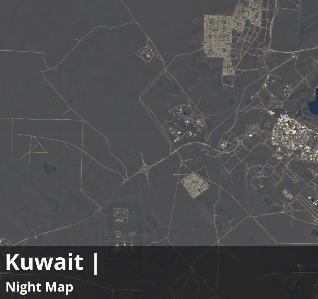 Kuwait Satellite Night 8k High resolution Maps and masks Texture_10