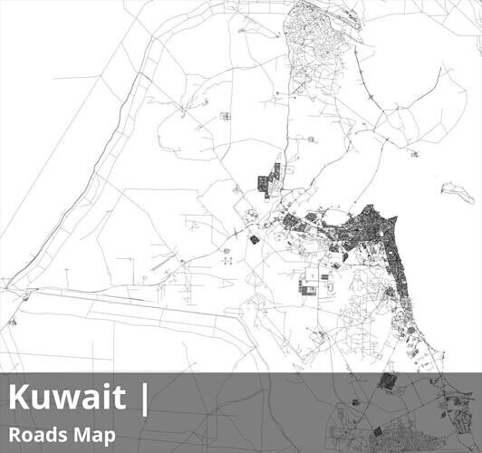 Kuwait Roads and Buildings 8k High resolution Maps and masks Texture
