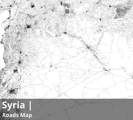 Syria Water Roads and Buildings 8k High resolution Maps Texture