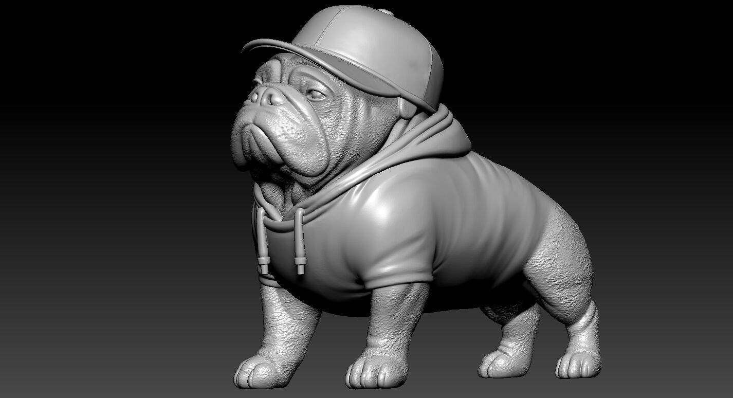 Bulldog model - america bully dog urban vibes decor 3D print model_1
