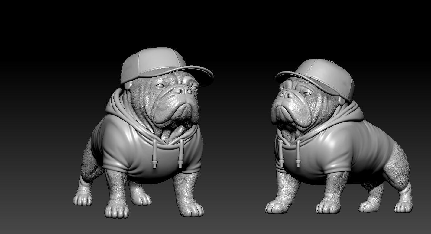 Bulldog model - america bully dog urban vibes decor 3D print model_2