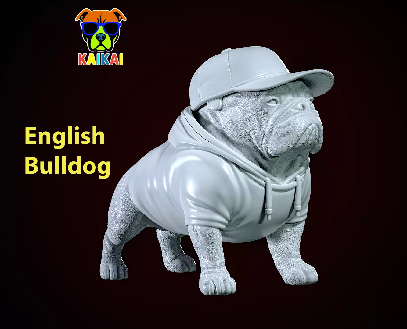 Bulldog model - america bully dog urban vibes decor 3D print model_0