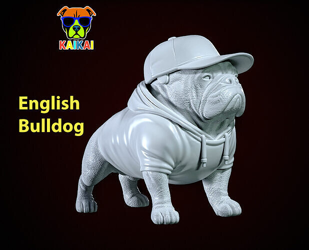 Bulldog model - america bully dog urban vibes decor 3D print model