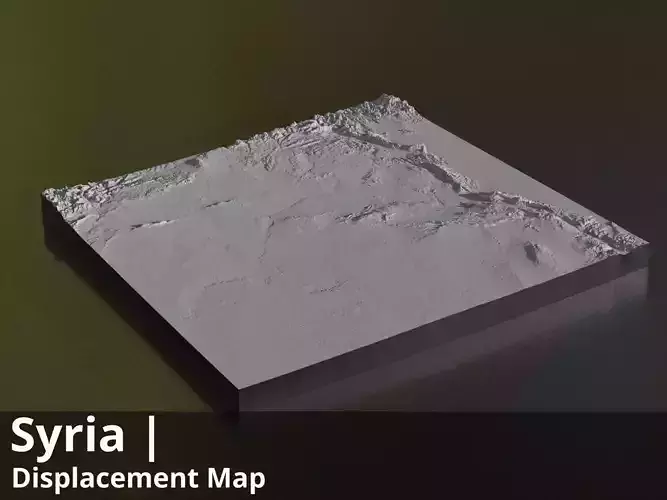 Syria FBX 3D printable mesh Displacement 8k High res Maps