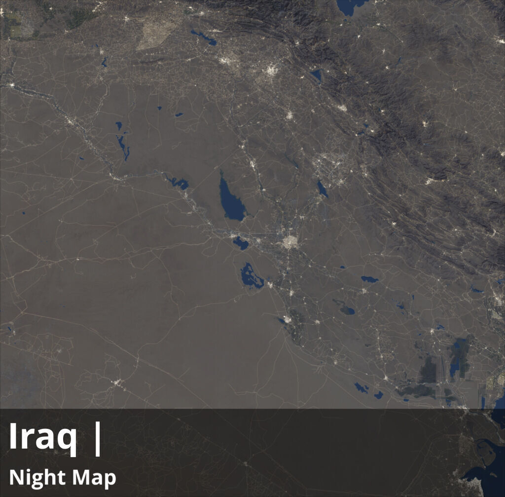 Iraq Satellite Night 9k High resolution Maps and masks Texture_1