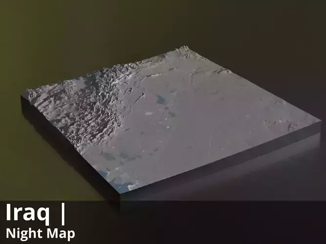 Iraq Satellite Night 9k High resolution Maps and masks