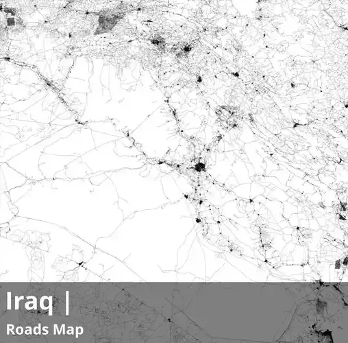 Iraq Water Roads and Buildings 9k High resolution Maps and masks