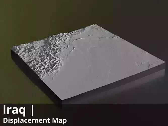 Iraq FBX 3D printable mesh Displacement 9k High resolution Maps