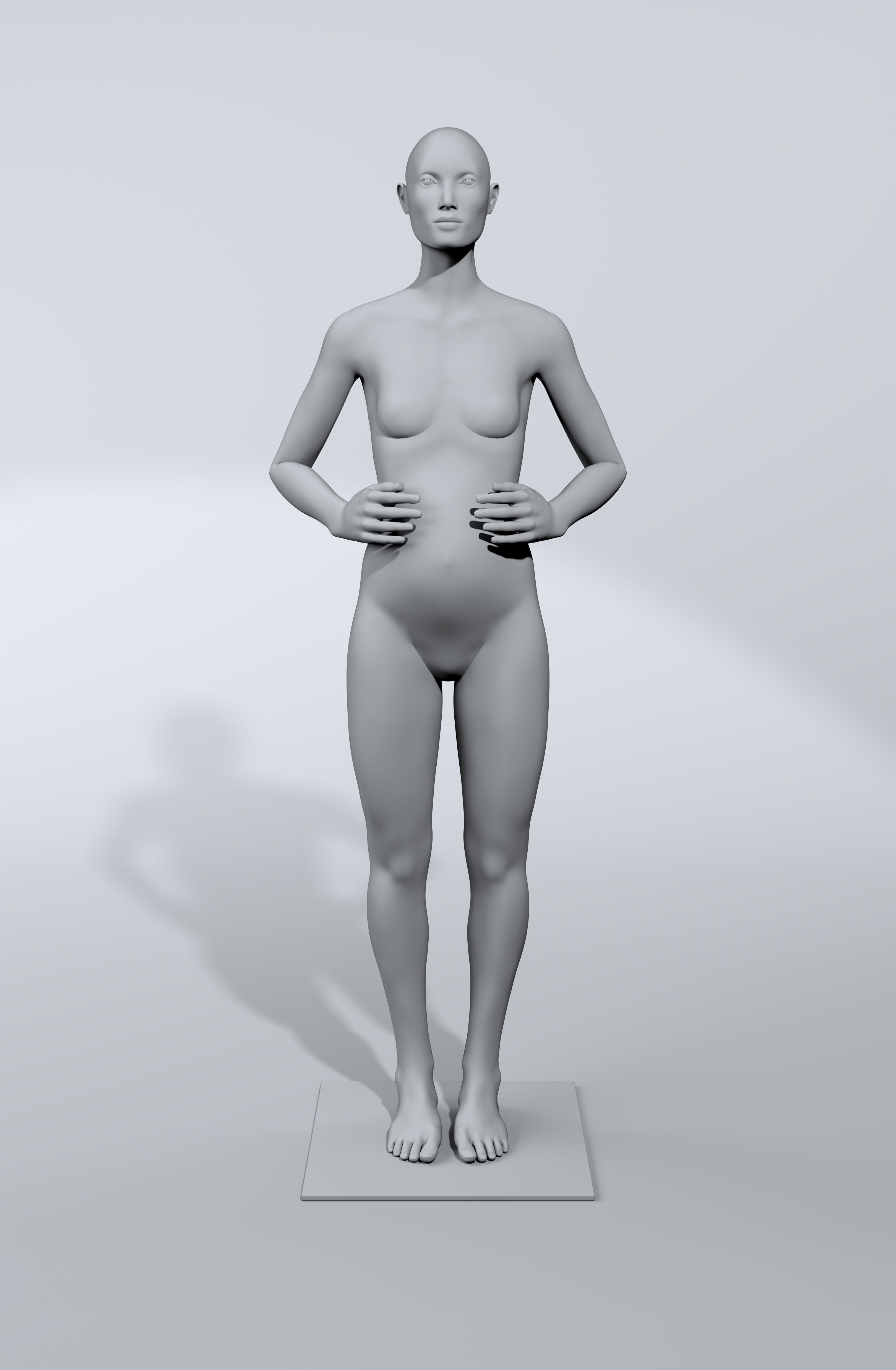 luxury female fashion mannequin bundle Low-poly 3D model_29