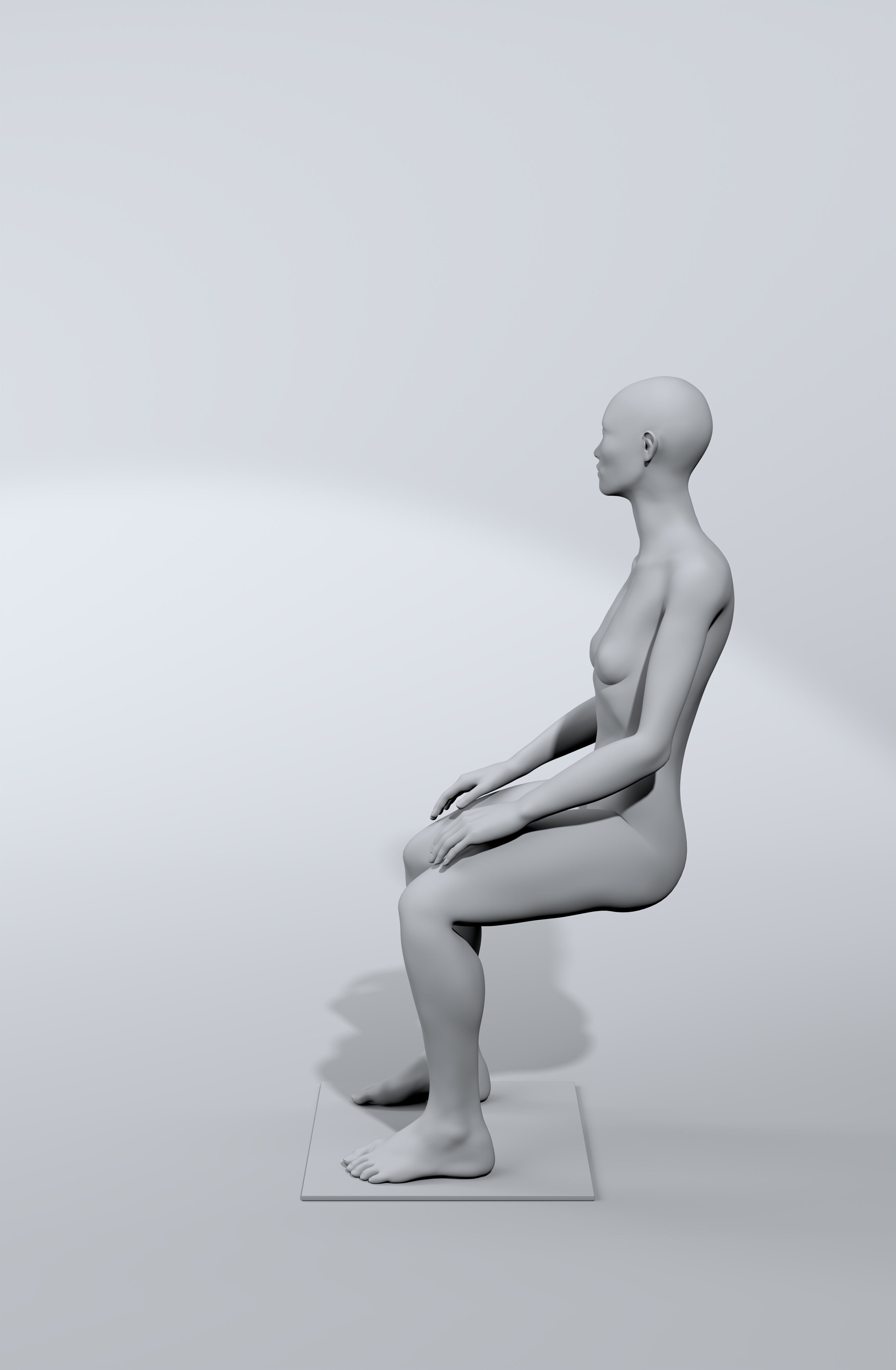 luxury female fashion mannequin bundle Low-poly 3D model_35