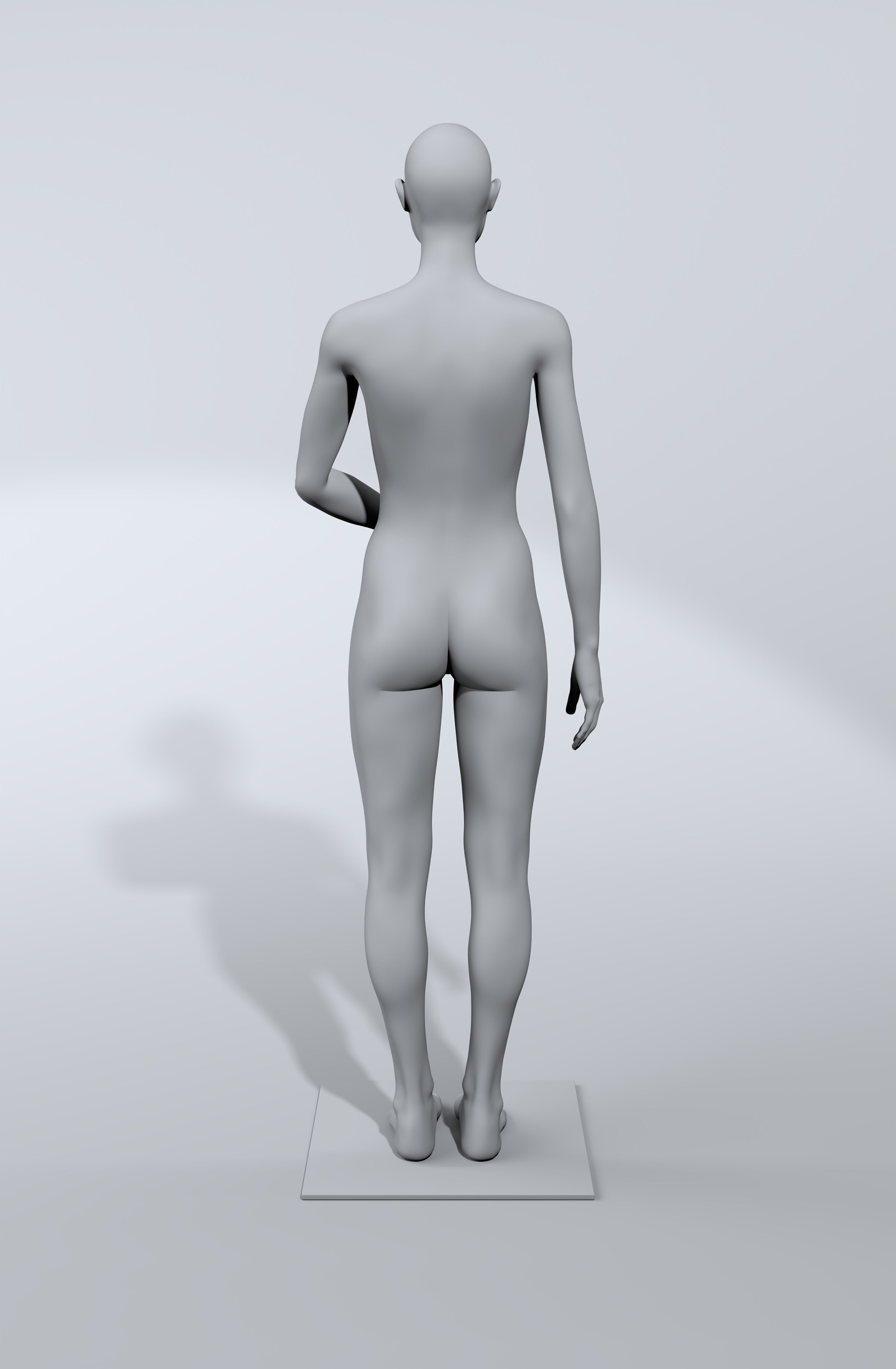 luxury female fashion mannequin bundle Low-poly 3D model_40
