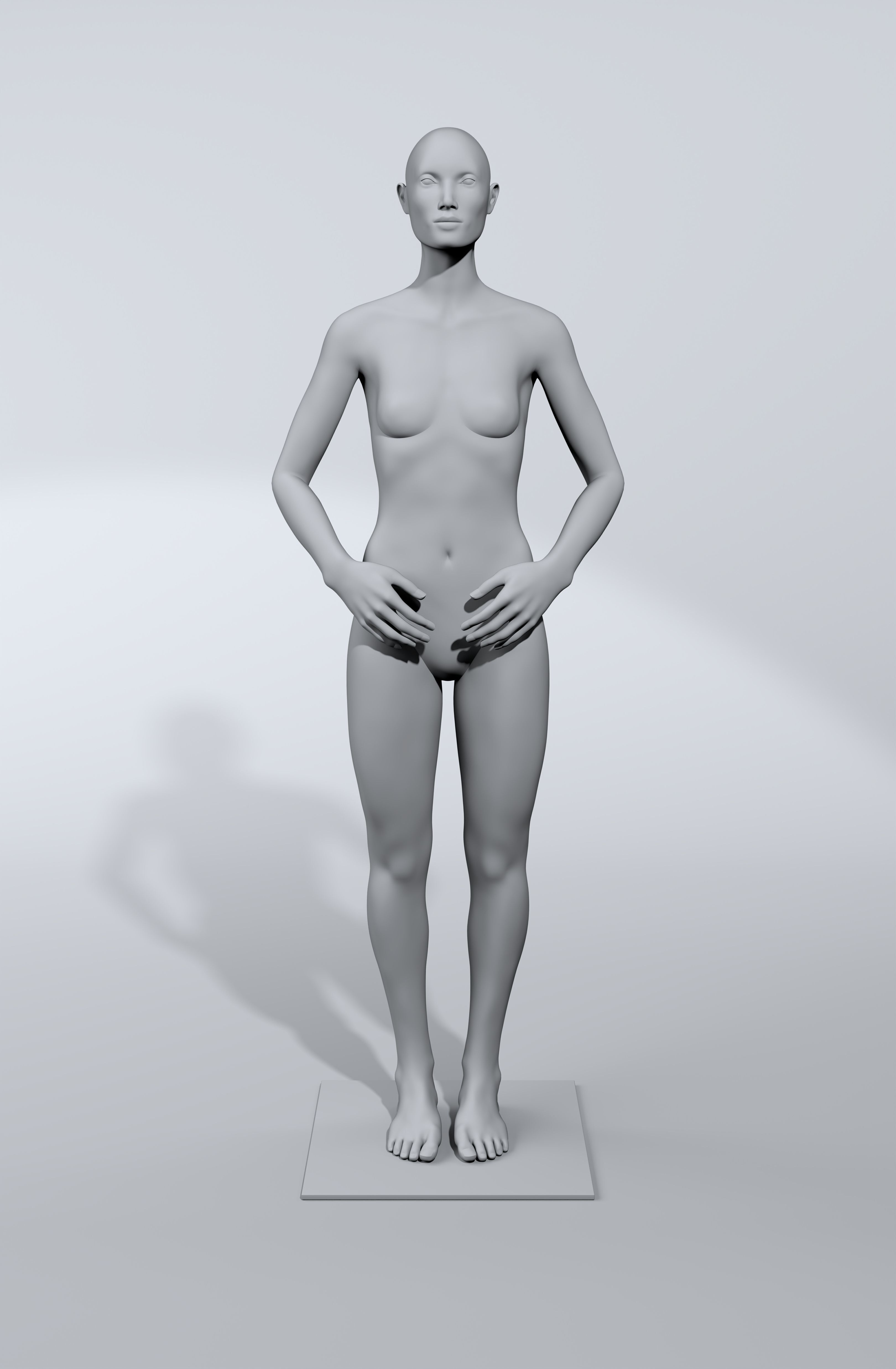 luxury female fashion mannequin bundle Low-poly 3D model_17