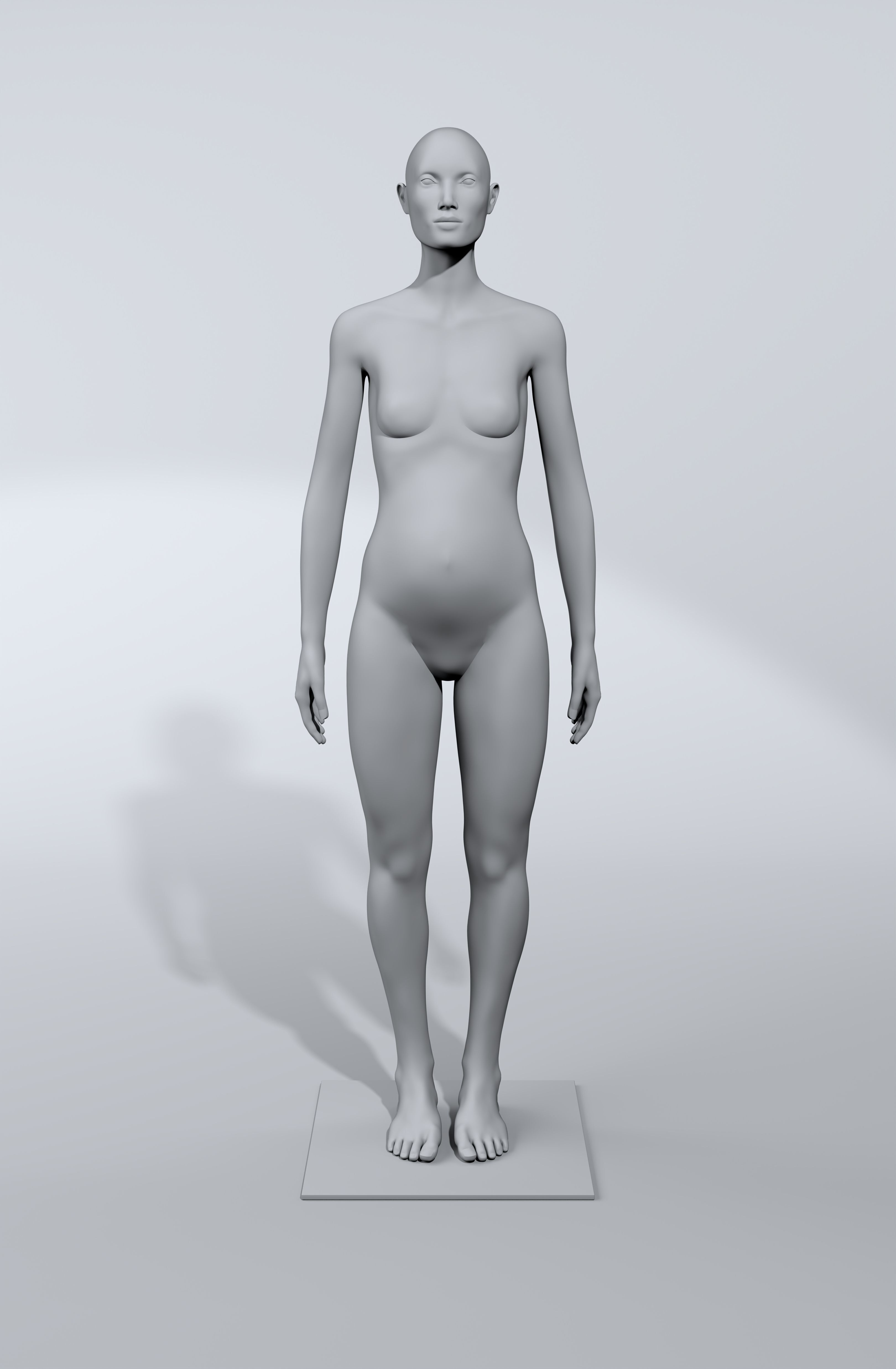 luxury female fashion mannequin bundle Low-poly 3D model_21