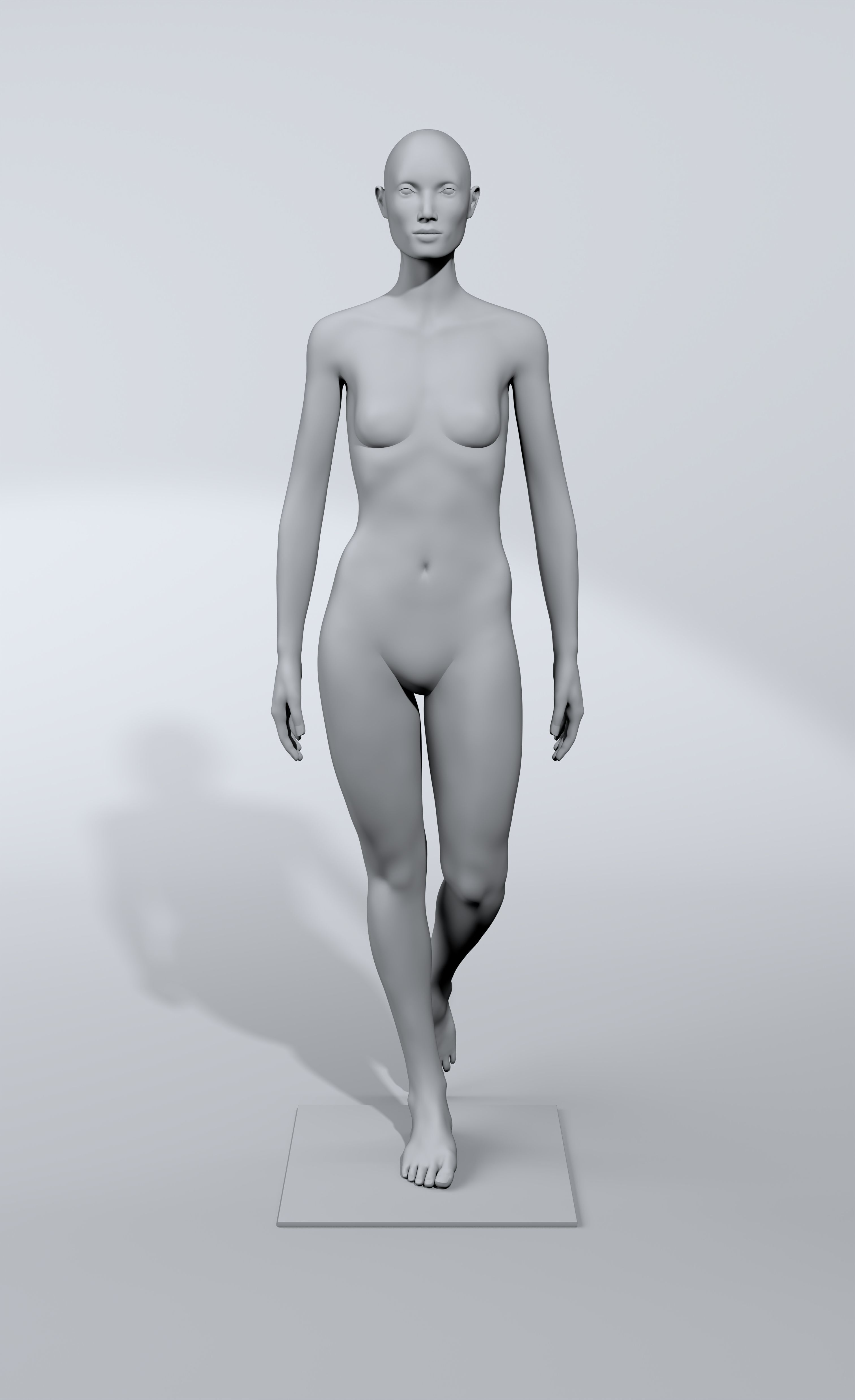 luxury female fashion mannequin bundle Low-poly 3D model_14