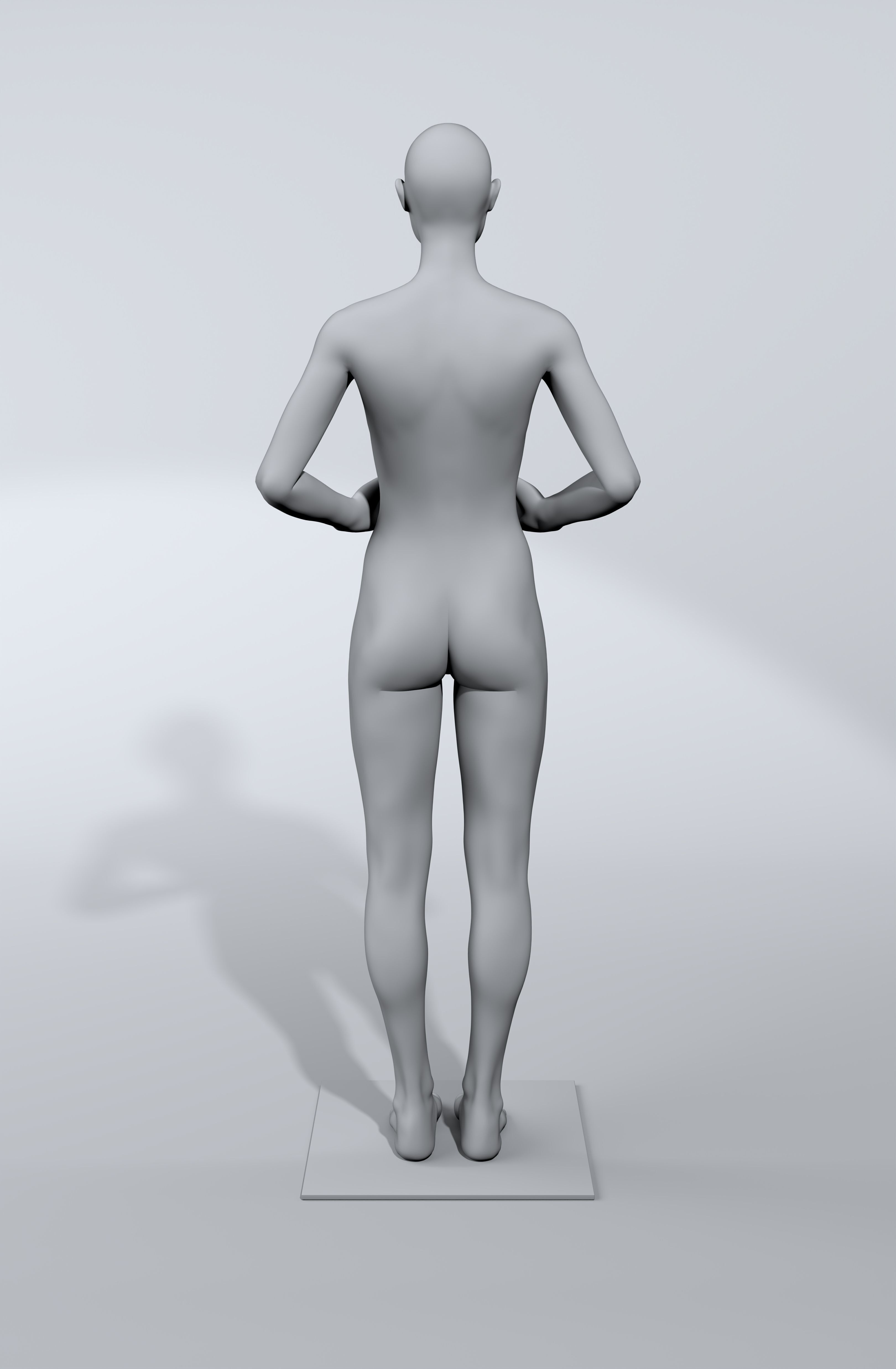 luxury female fashion mannequin bundle Low-poly 3D model_31