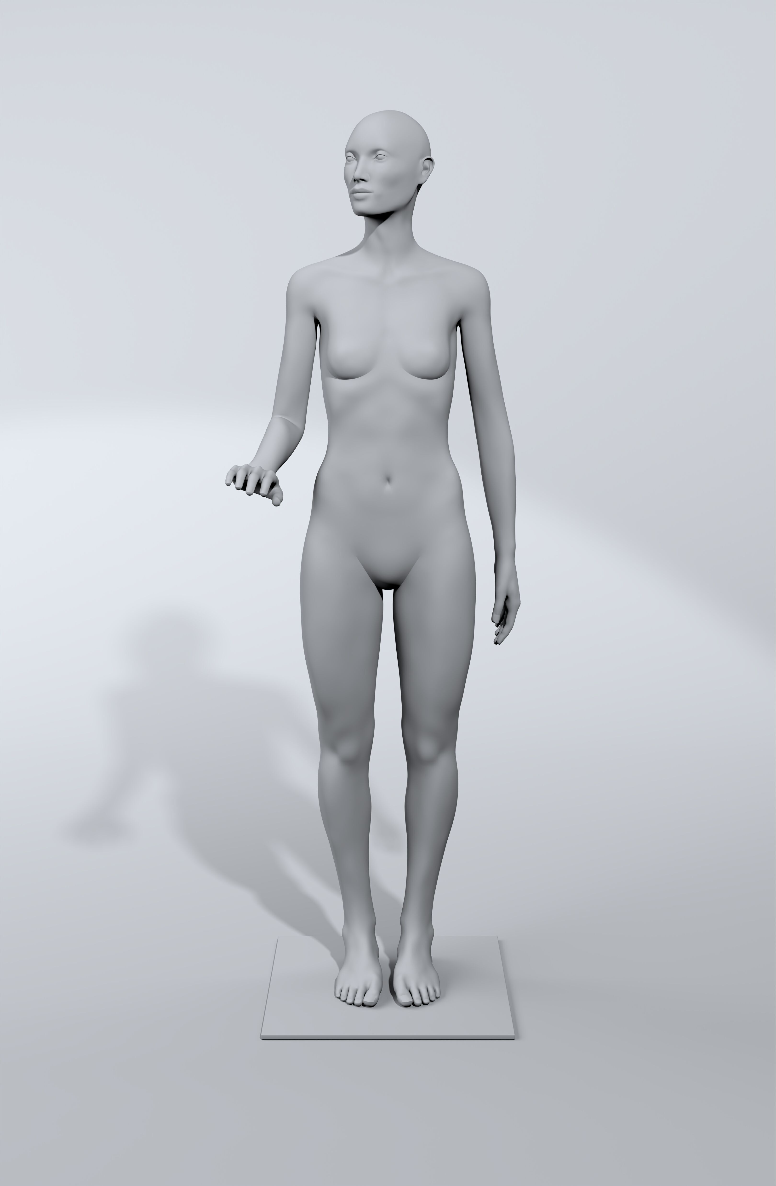 luxury female fashion mannequin bundle Low-poly 3D model_42