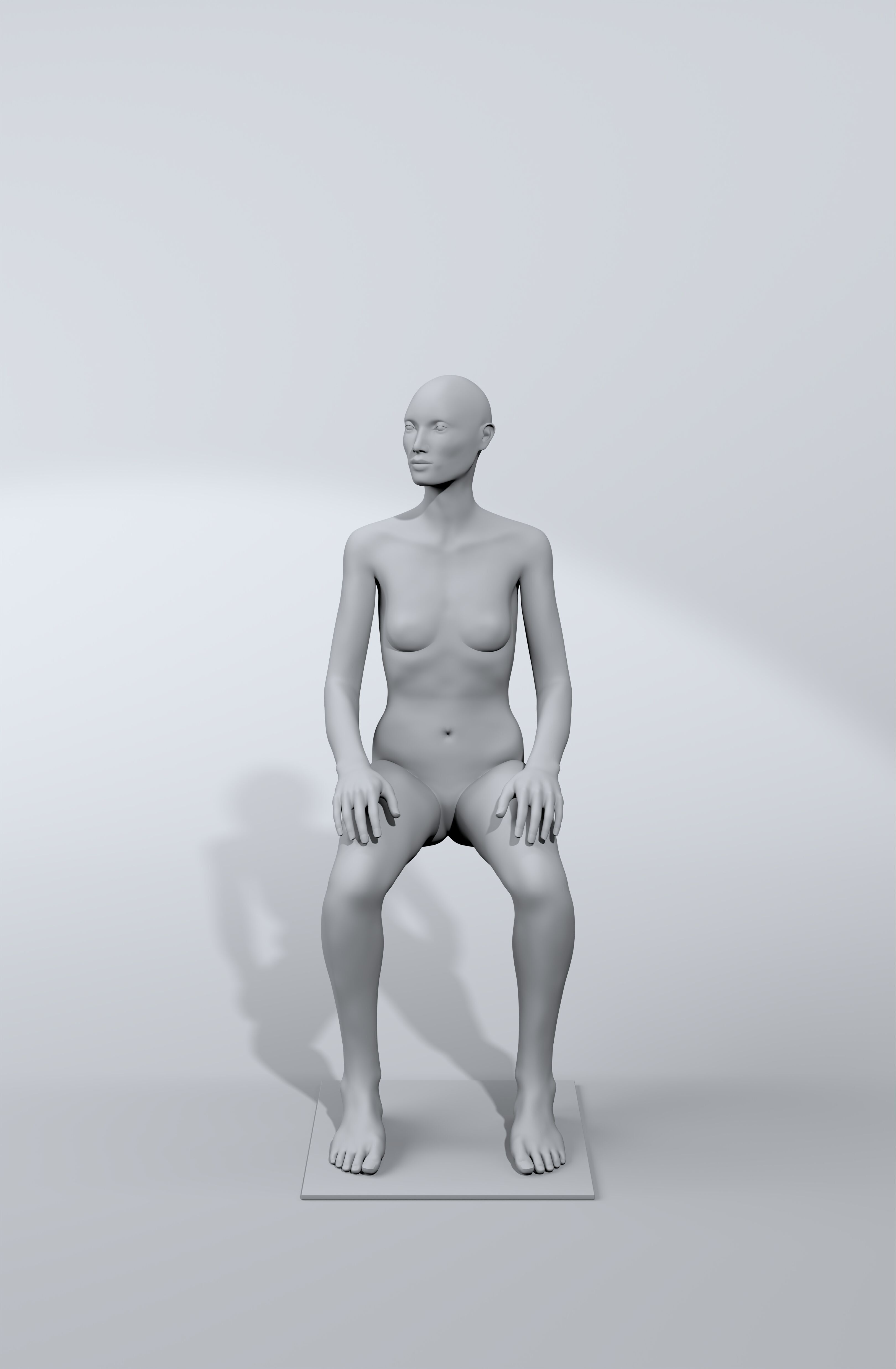 luxury female fashion mannequin bundle Low-poly 3D model_34