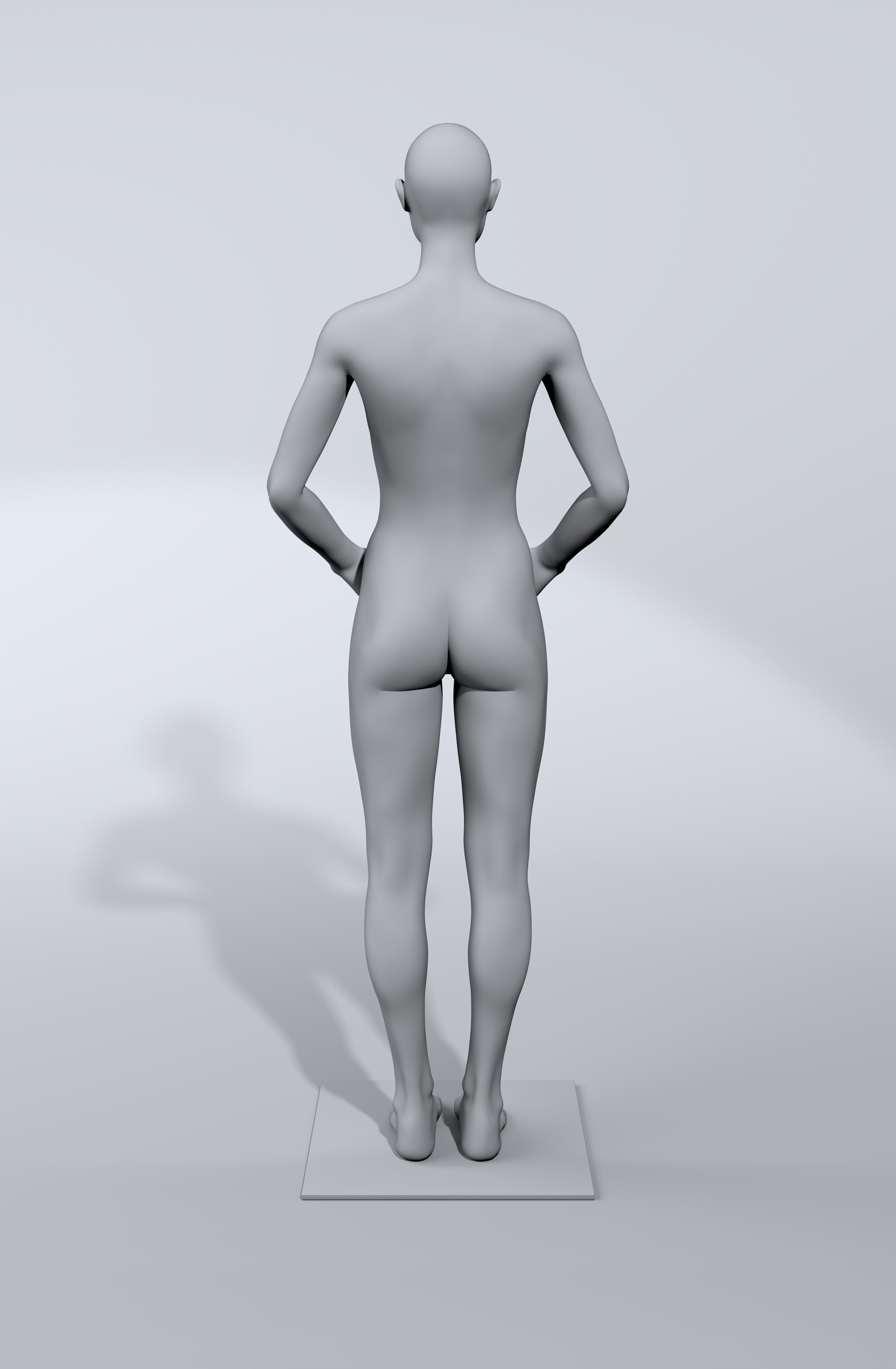 luxury female fashion mannequin bundle Low-poly 3D model_19