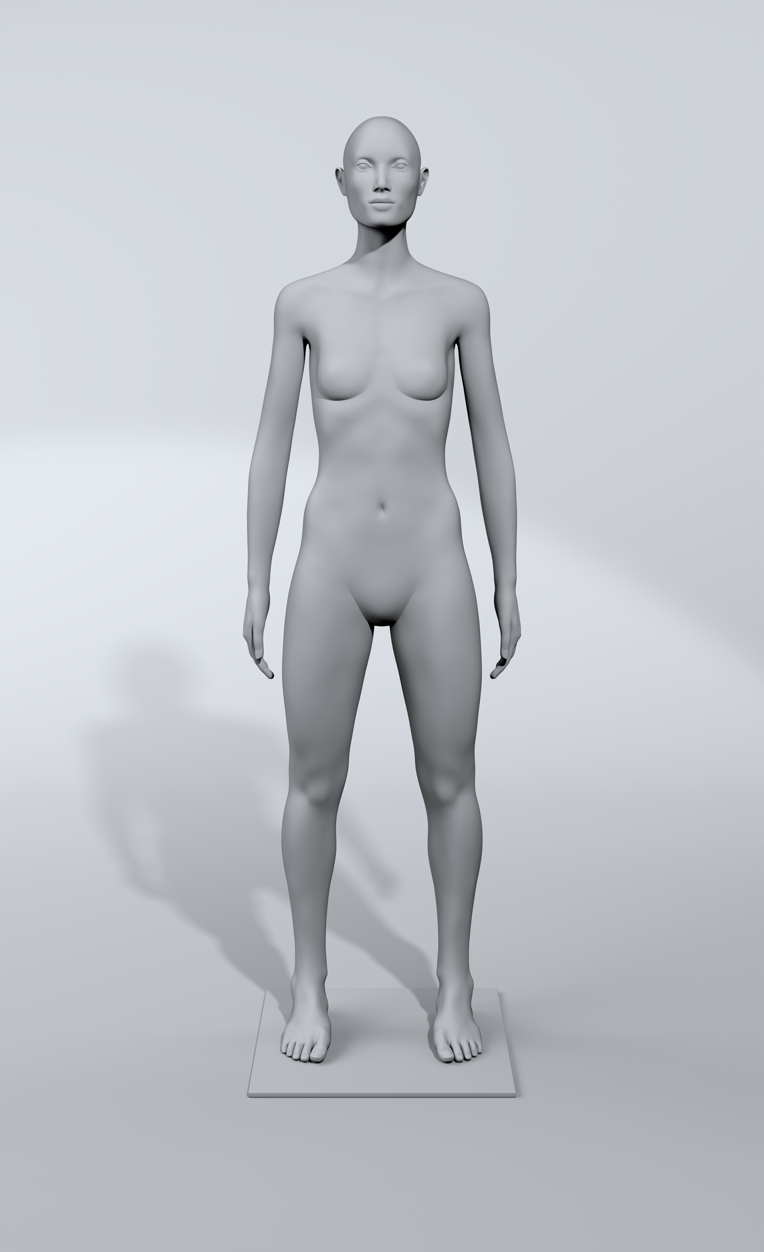 luxury female fashion mannequin bundle Low-poly 3D model_9