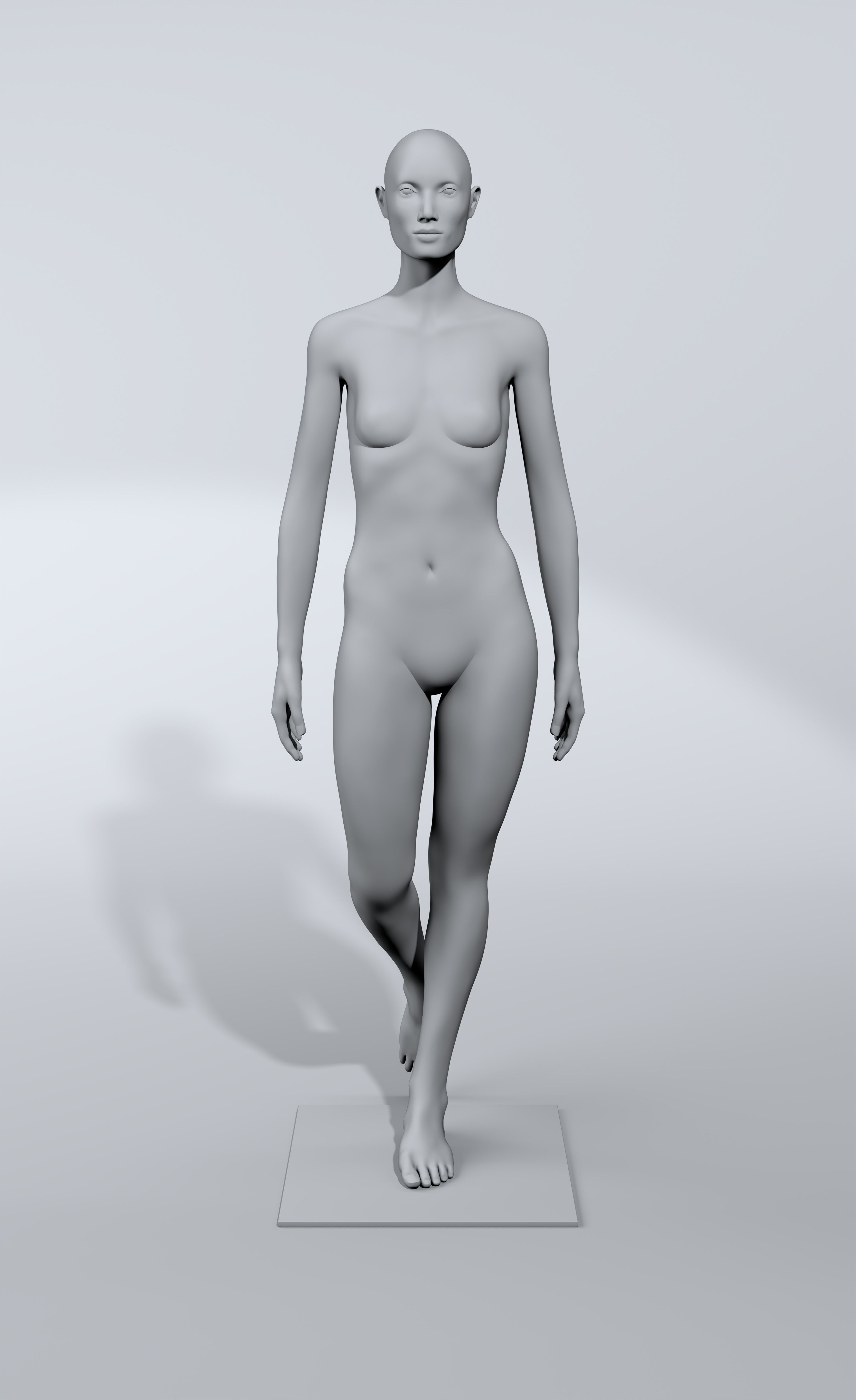 luxury female fashion mannequin bundle Low-poly 3D model_12