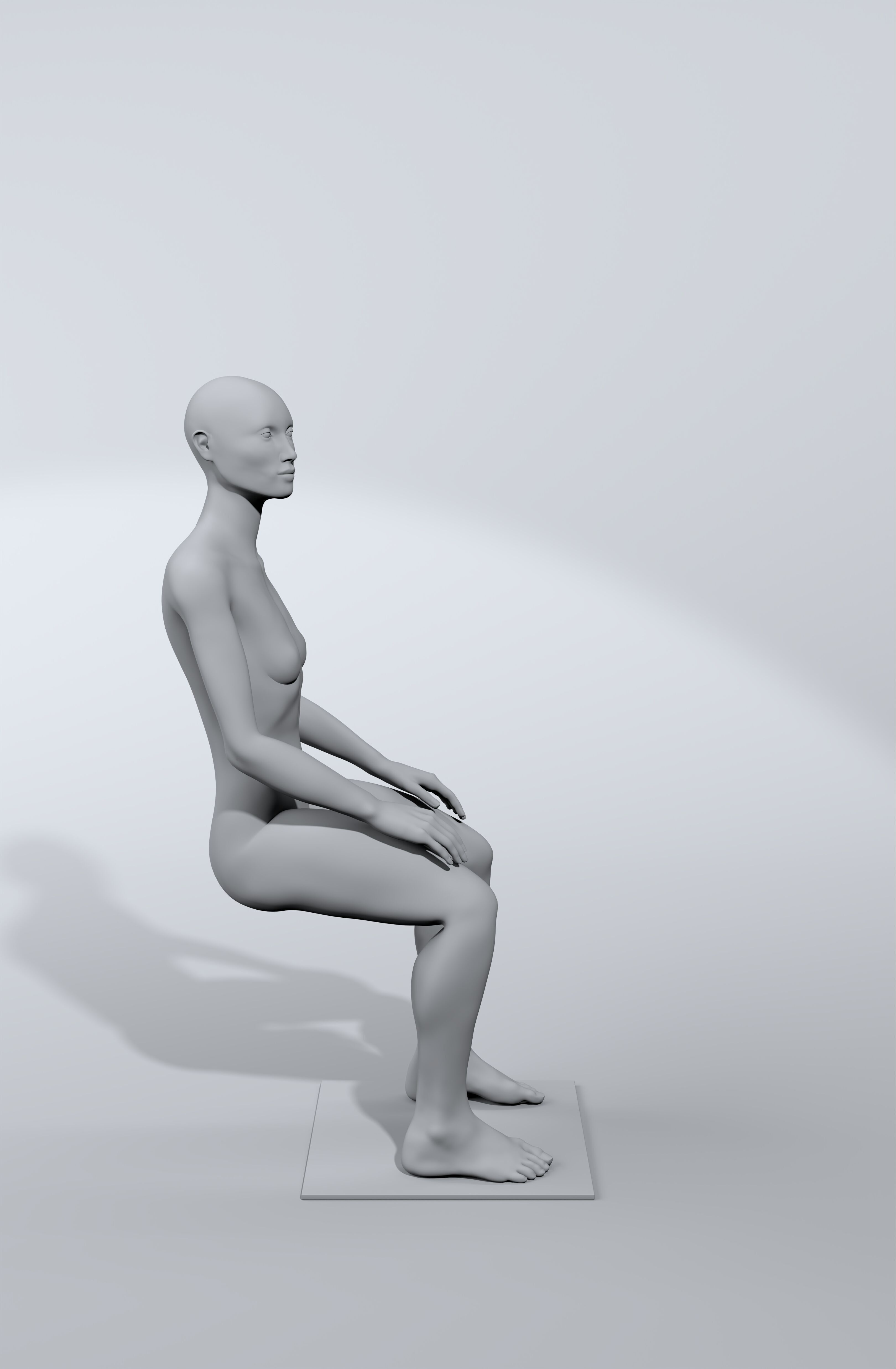 luxury female fashion mannequin bundle Low-poly 3D model_37