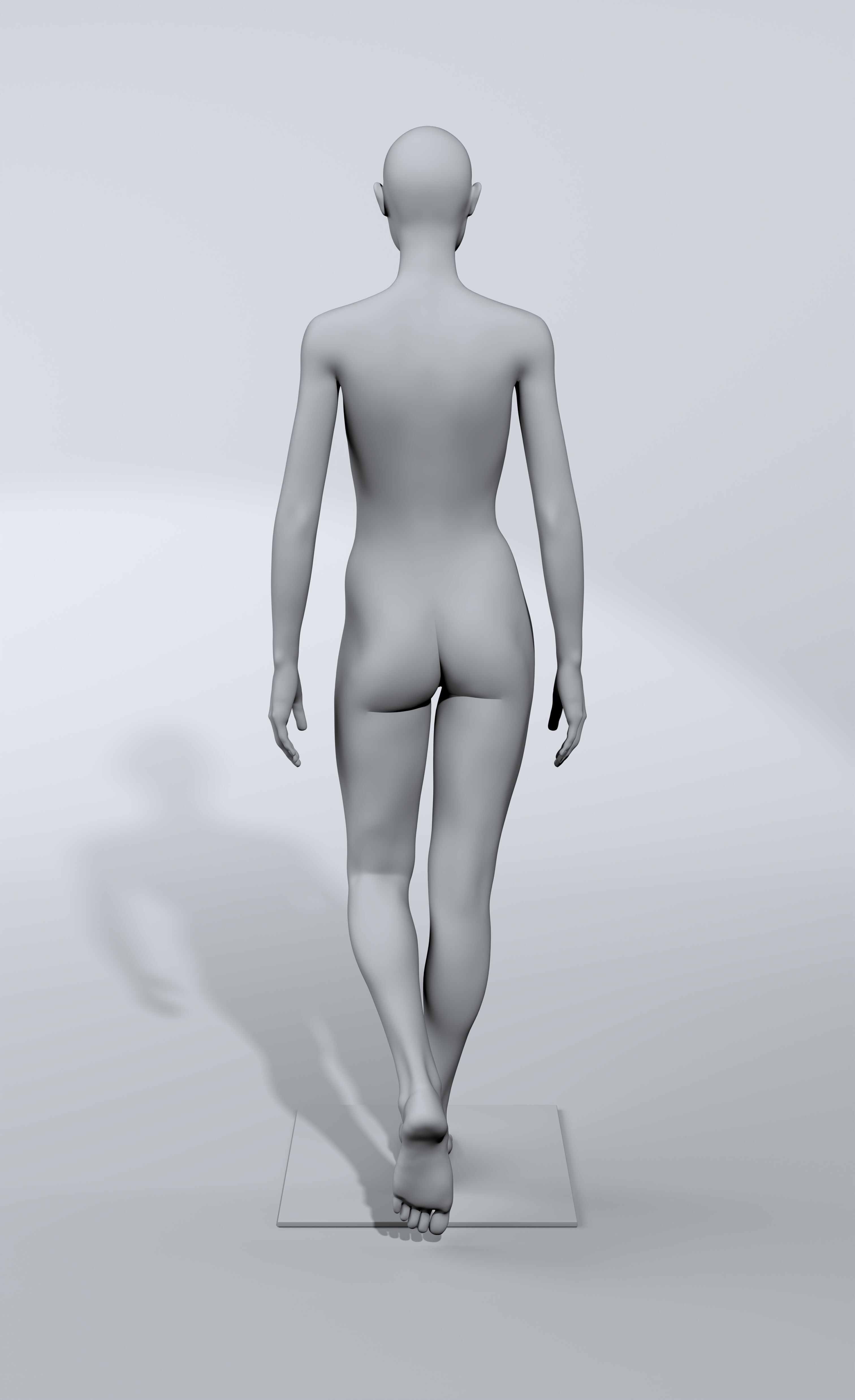 luxury female fashion mannequin bundle Low-poly 3D model_10