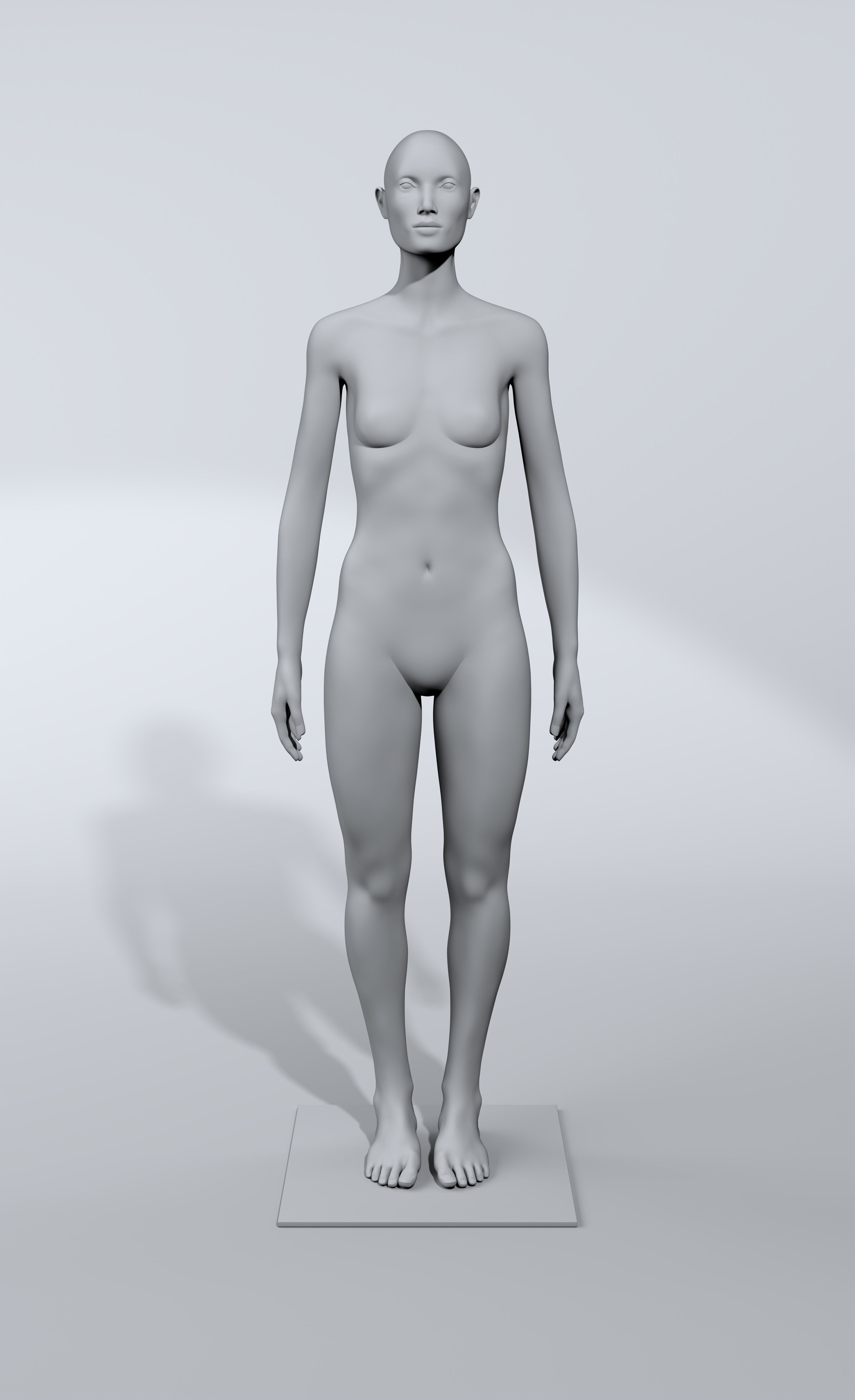 luxury female fashion mannequin bundle Low-poly 3D model_3