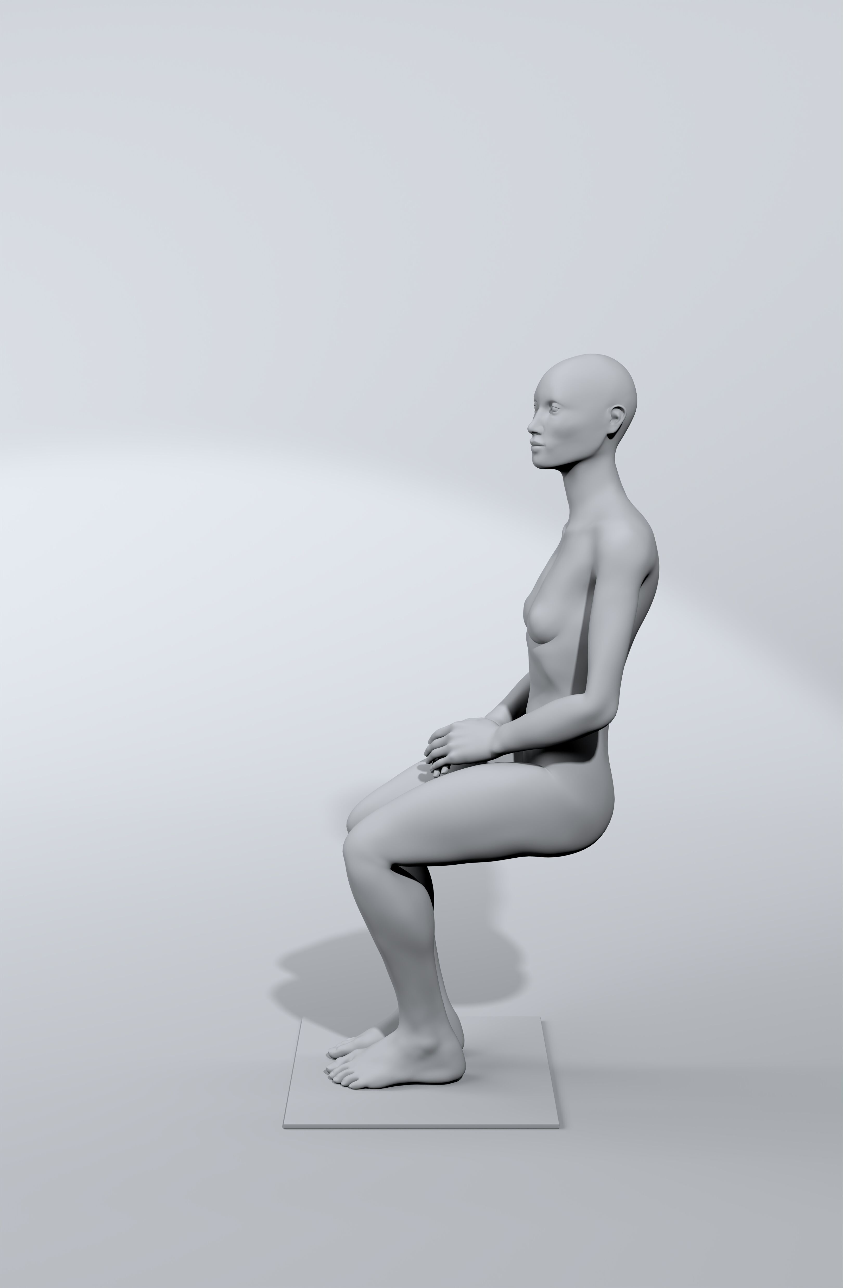 luxury female fashion mannequin bundle Low-poly 3D model_47