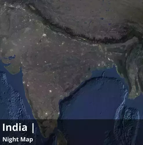 India Satellite Night 12k High resolution Maps and masks Texture