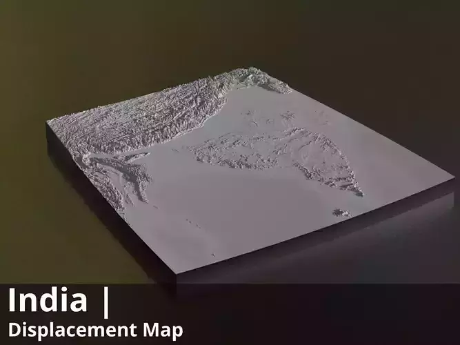 India FBX 3D printable mesh Displacement 12k High res Maps