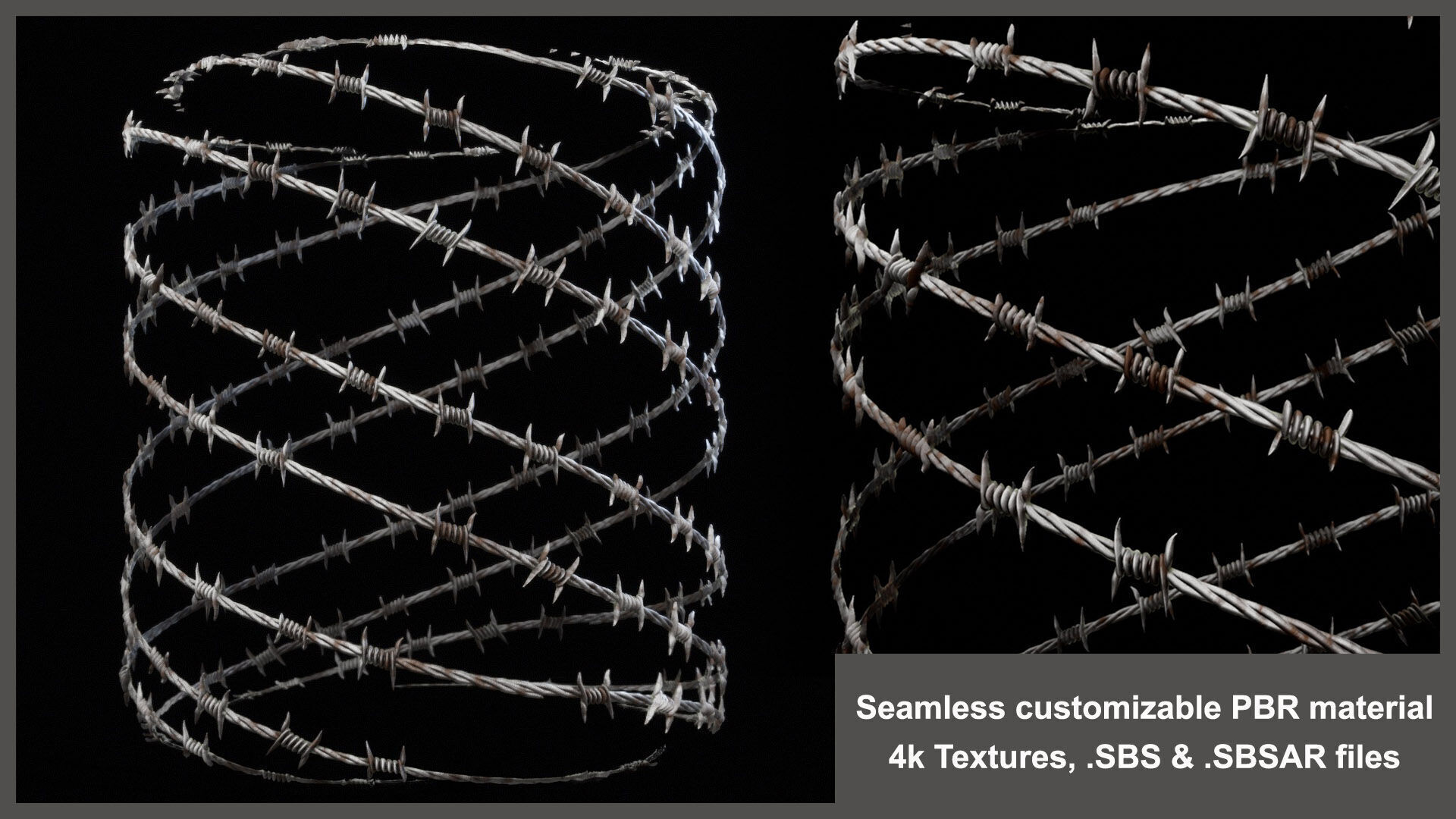 Seamless Barbed Wire Substance material and textures Texture_5
