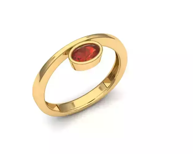 Minimal Oval Gemstone Ring