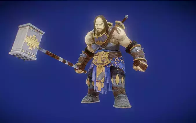 the Hammer Ogre Low-poly 3D model