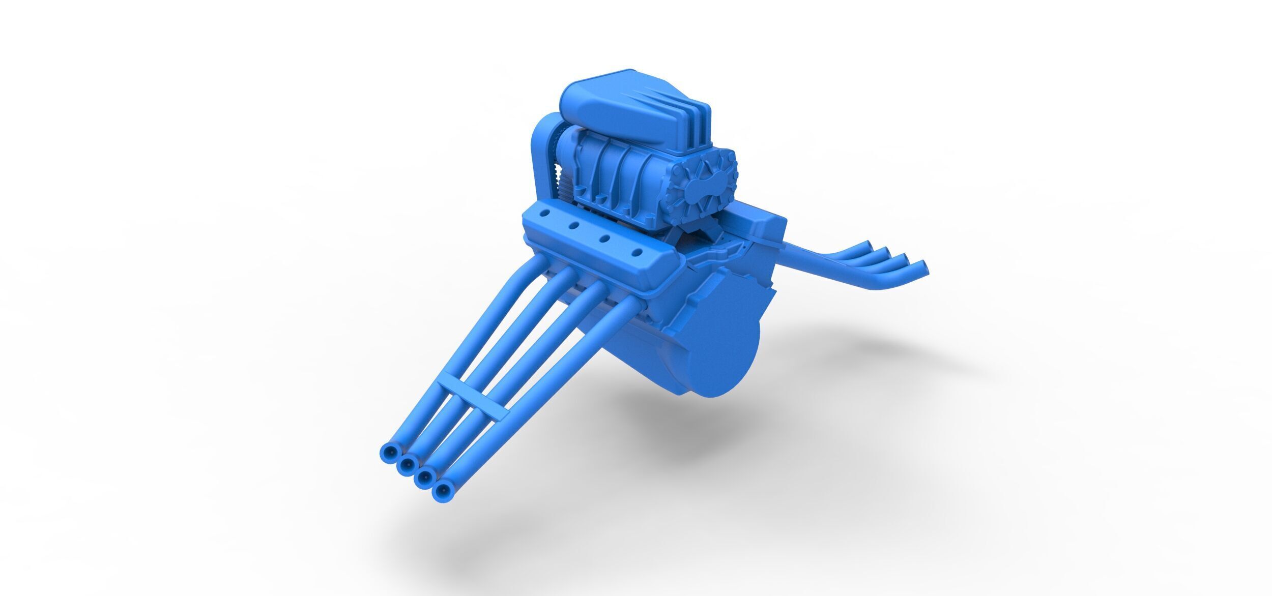 Engine of Vintage Funny Car Scale 1 to 25 3D print model_9