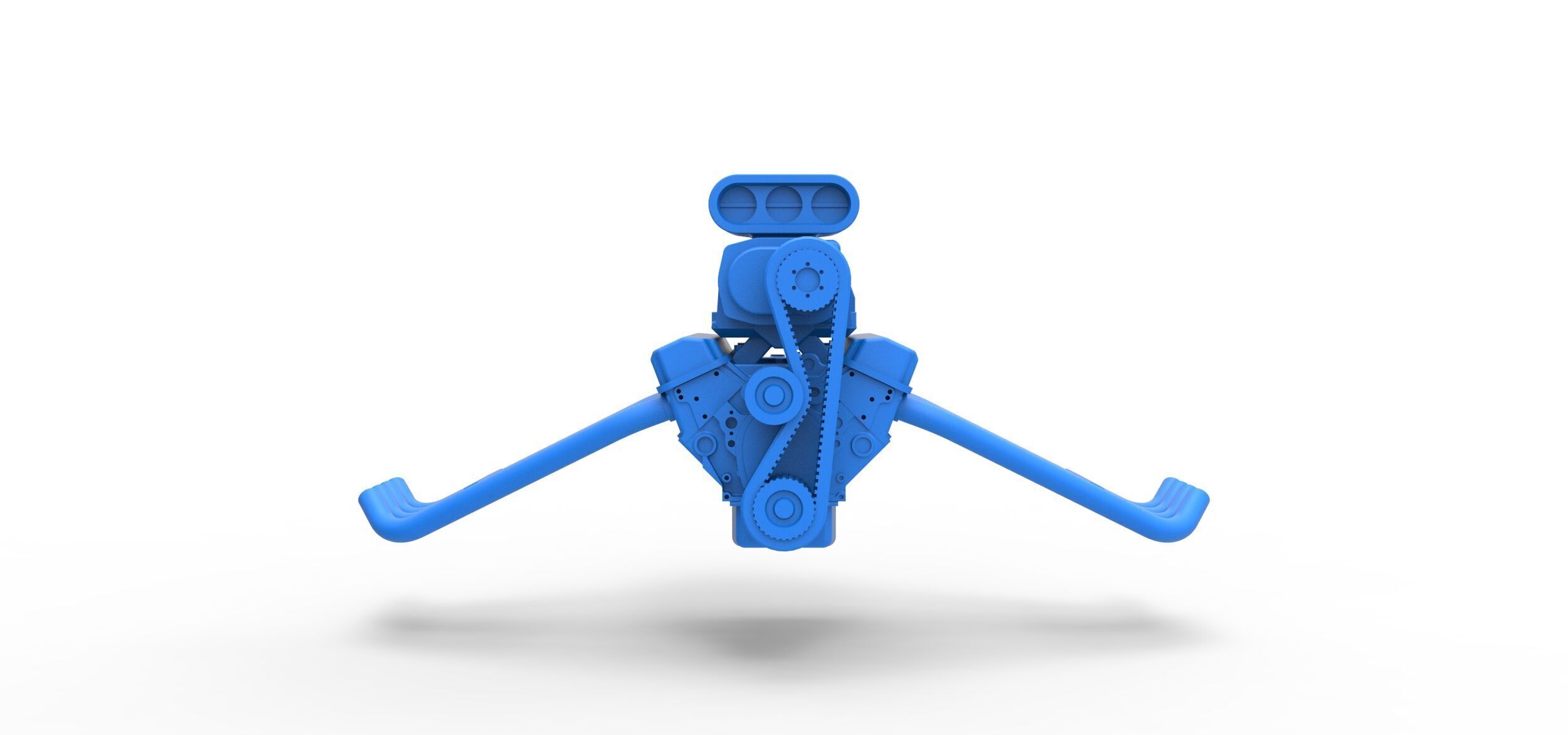 Engine of Vintage Funny Car Scale 1 to 25 3D print model_4