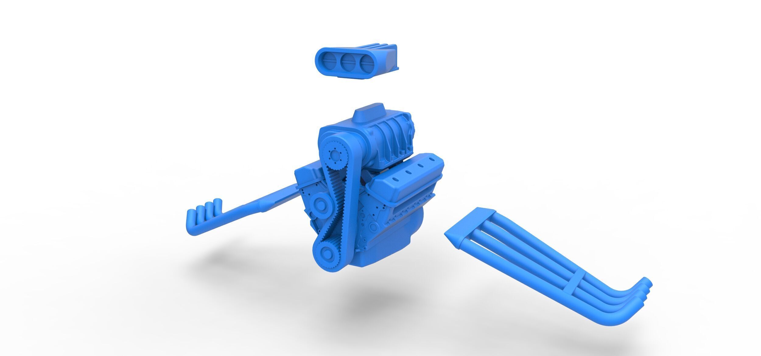 Engine of Vintage Funny Car Scale 1 to 25 3D print model_13