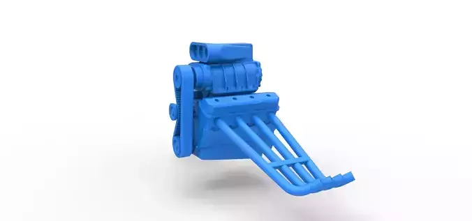 Engine of Vintage Funny Car Scale 1 to 25