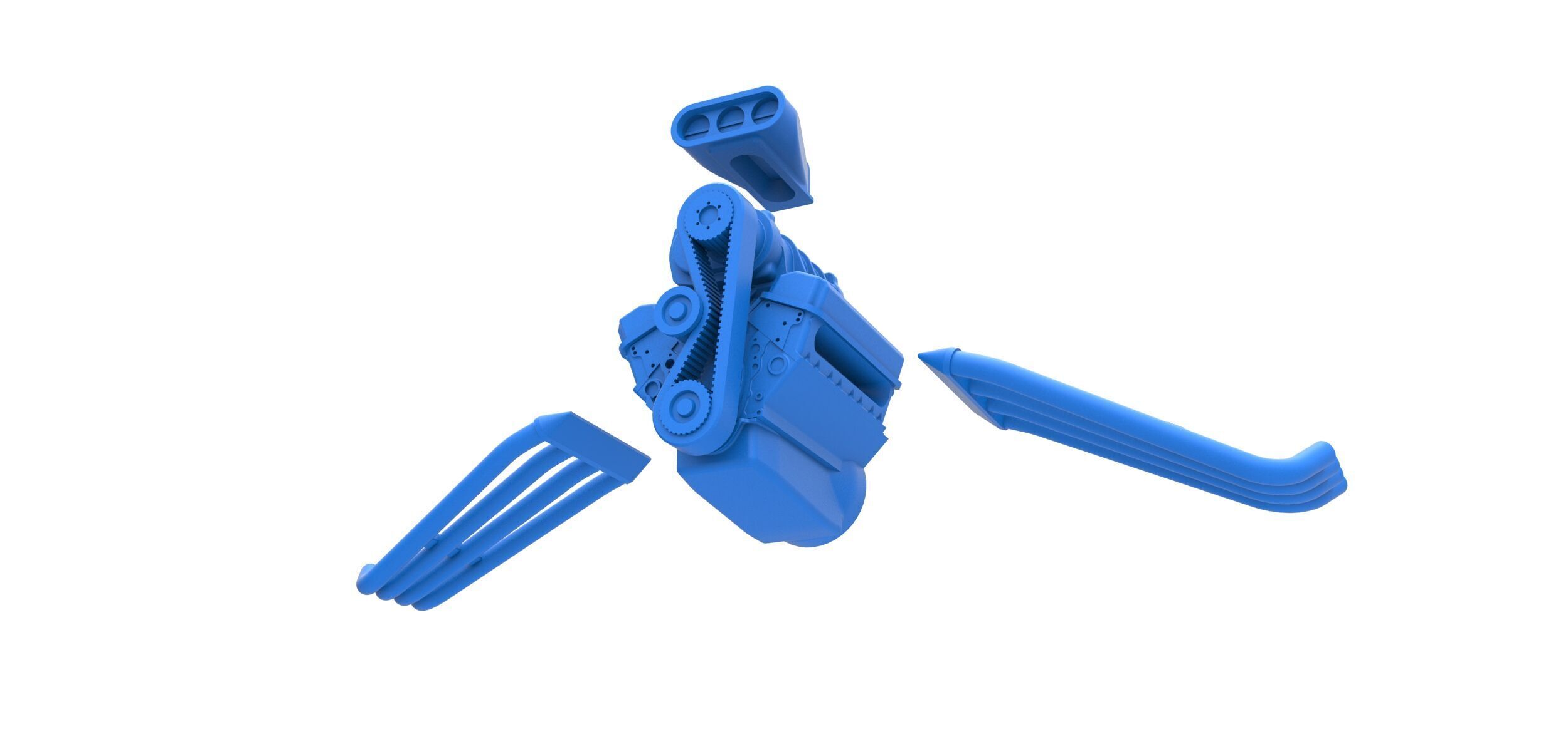 Engine of Vintage Funny Car Scale 1 to 25 3D print model_14