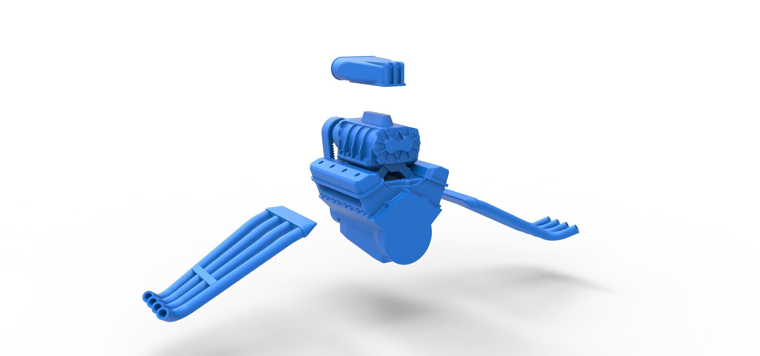 Engine of Vintage Funny Car Scale 1 to 25 3D print model_15