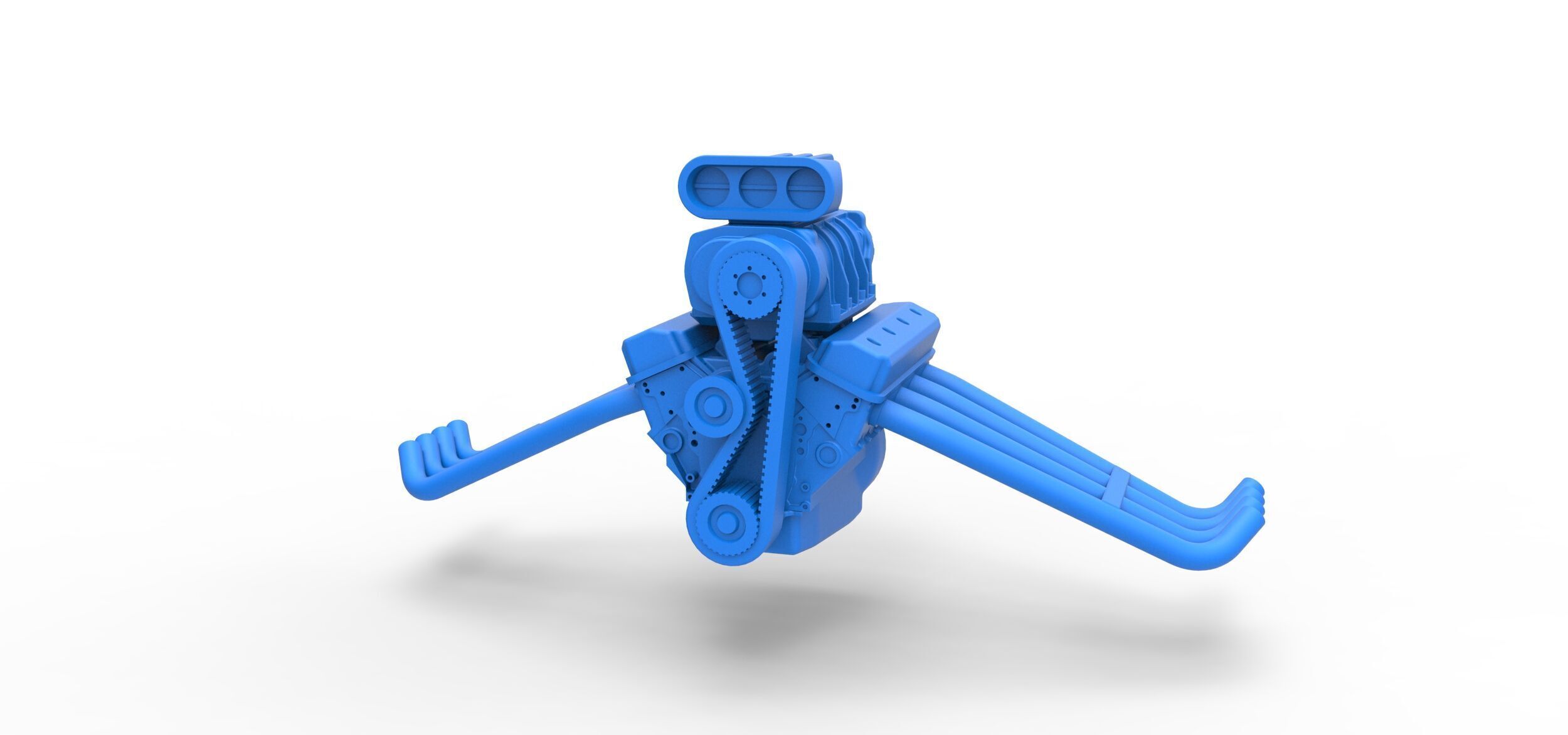 Engine of Vintage Funny Car Scale 1 to 25 3D print model_3