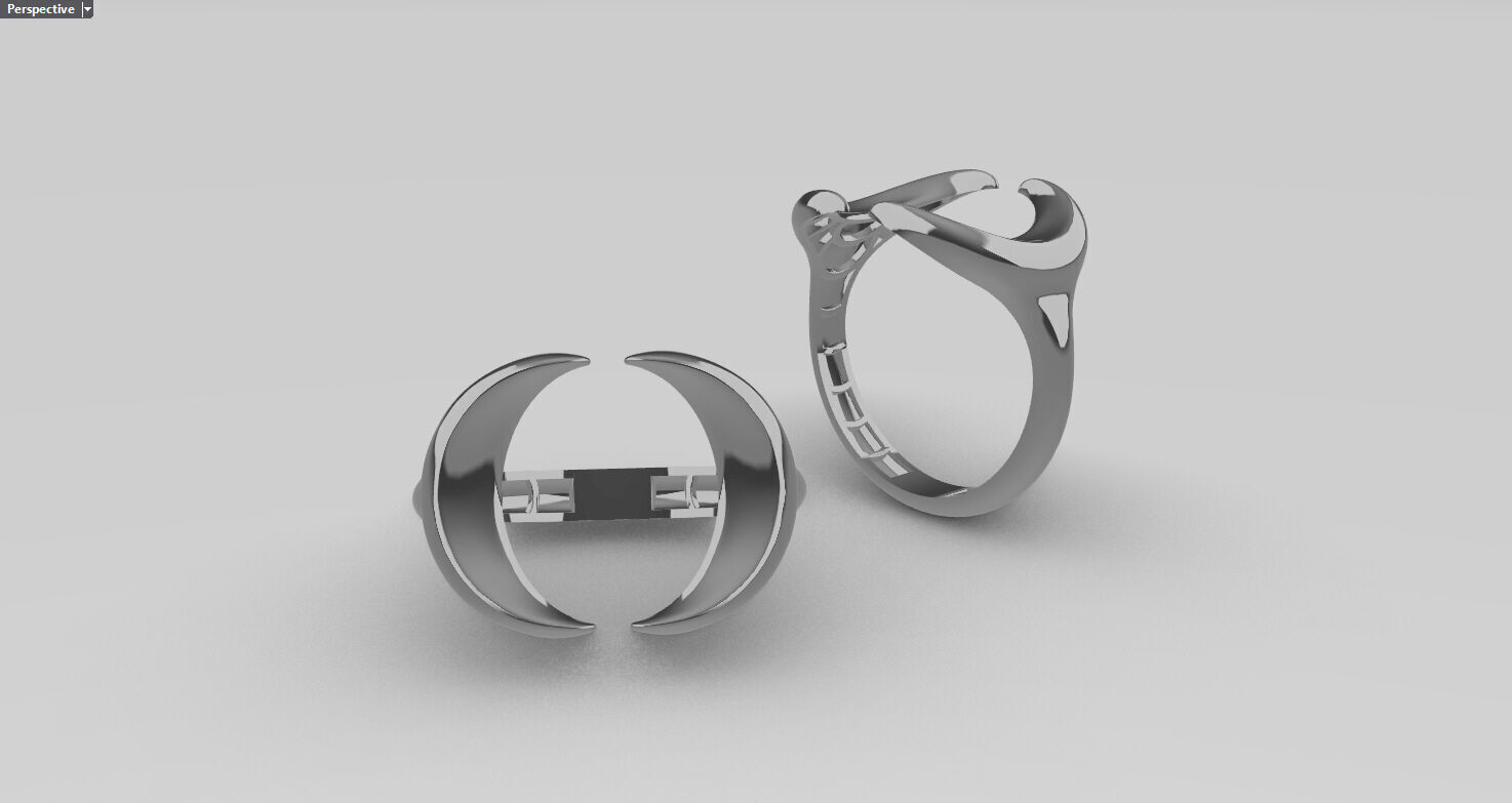 Moon Ring 3D print model_5